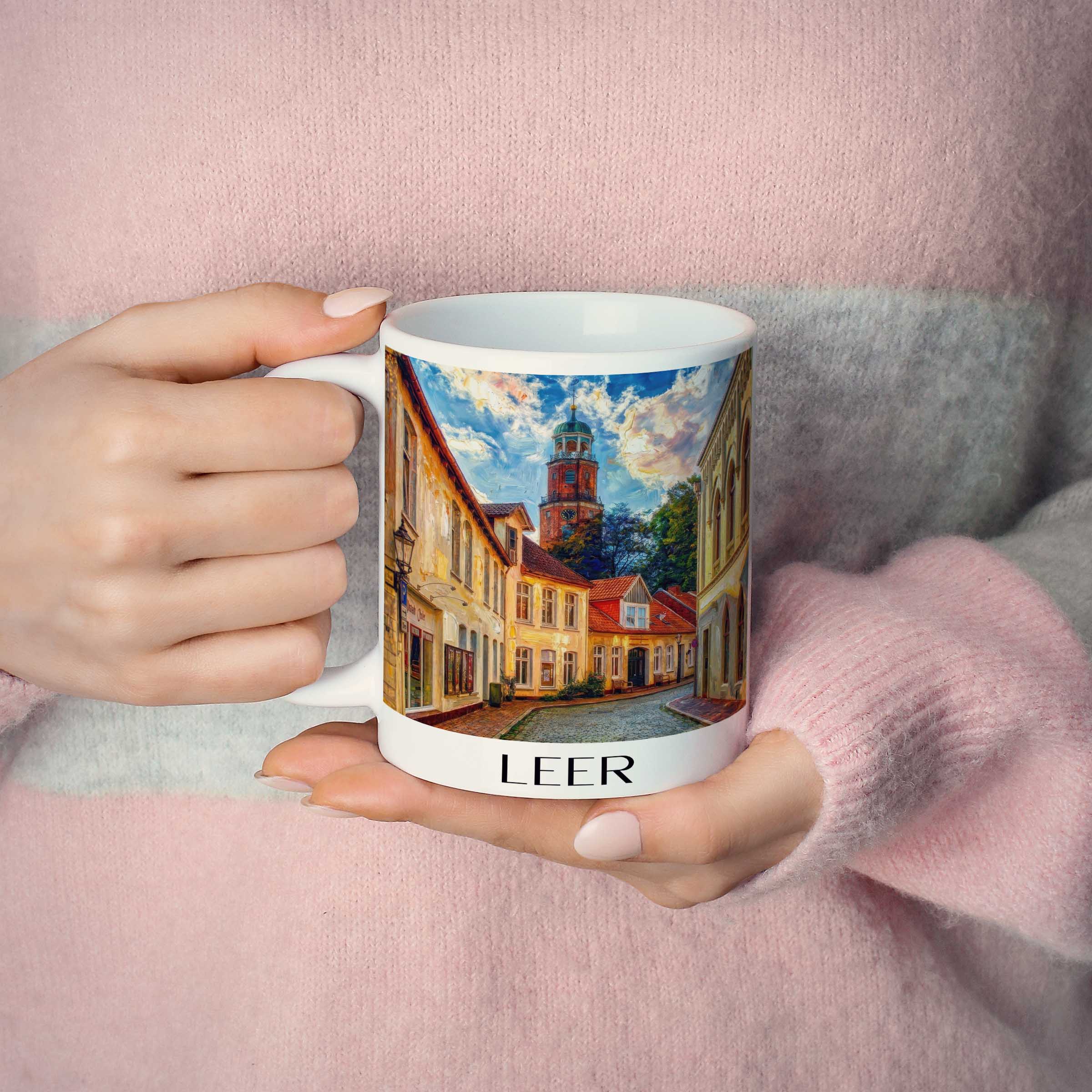 leer-niedersachsen-deutschland-kaffeebecher-oil-painting-oelgemaelde