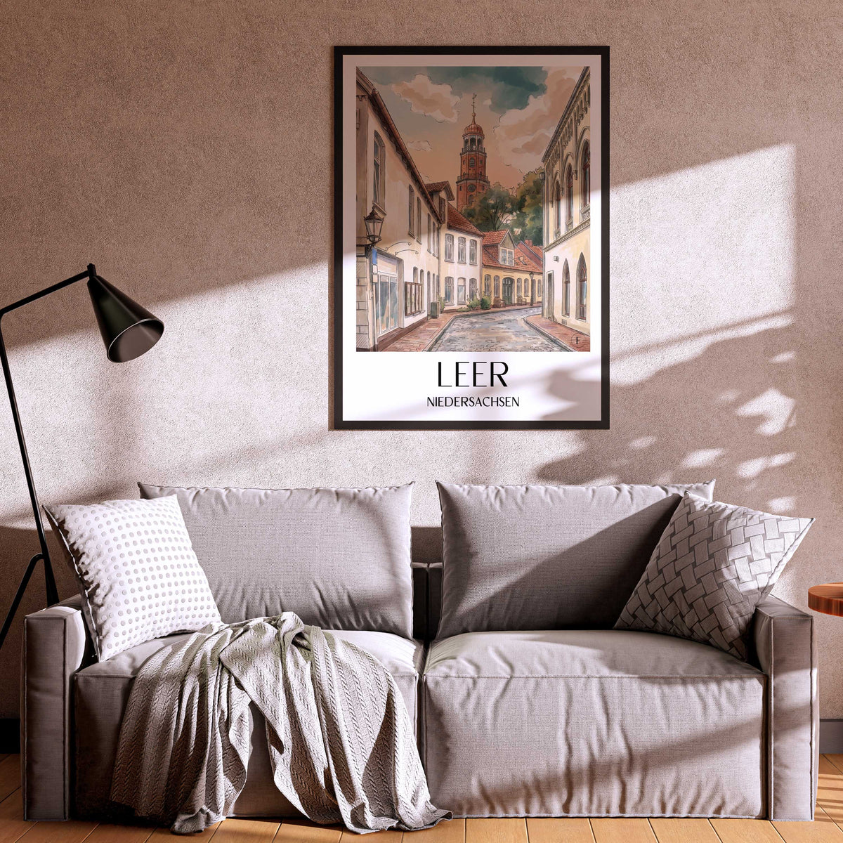 leer-niedersachsen-deutschland-poster-aquarell