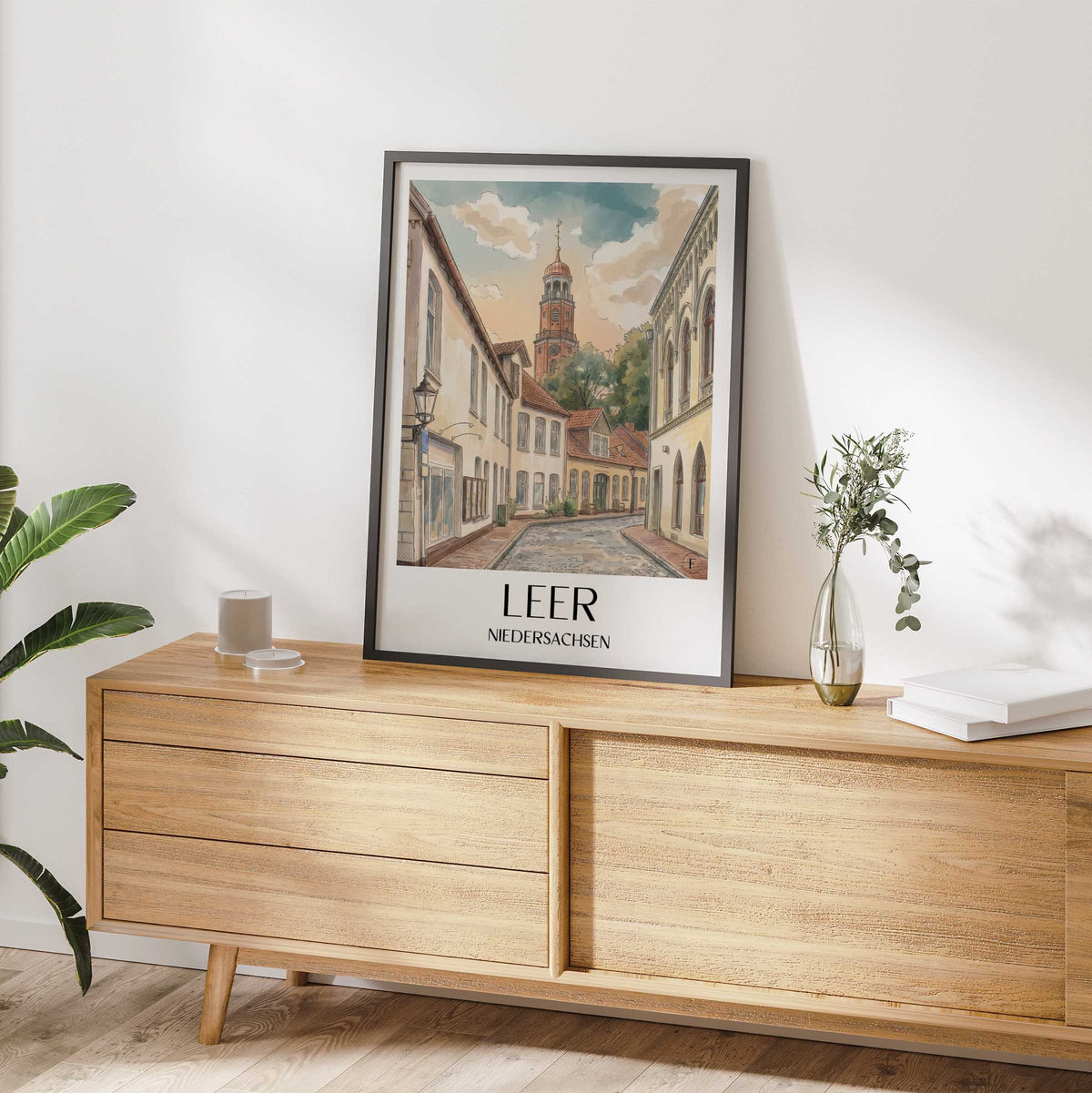 leer-niedersachsen-deutschland-poster-aquarell