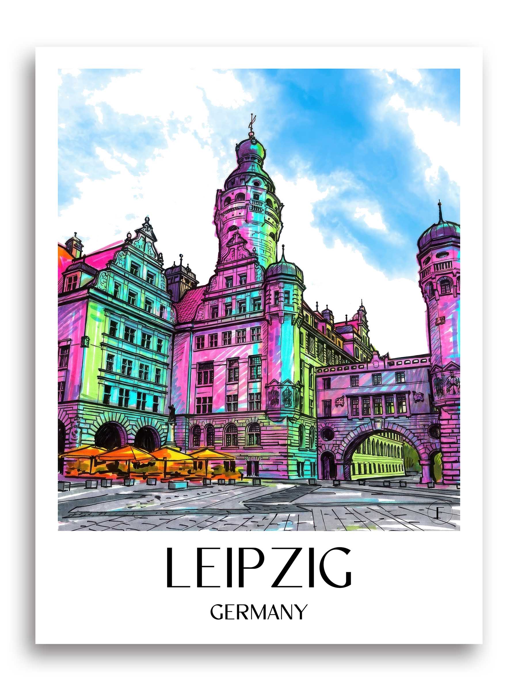 Leipzig Poster - - Deutschland Kunstdruck - Tag Graffiti von A4 bis A1 - favplace