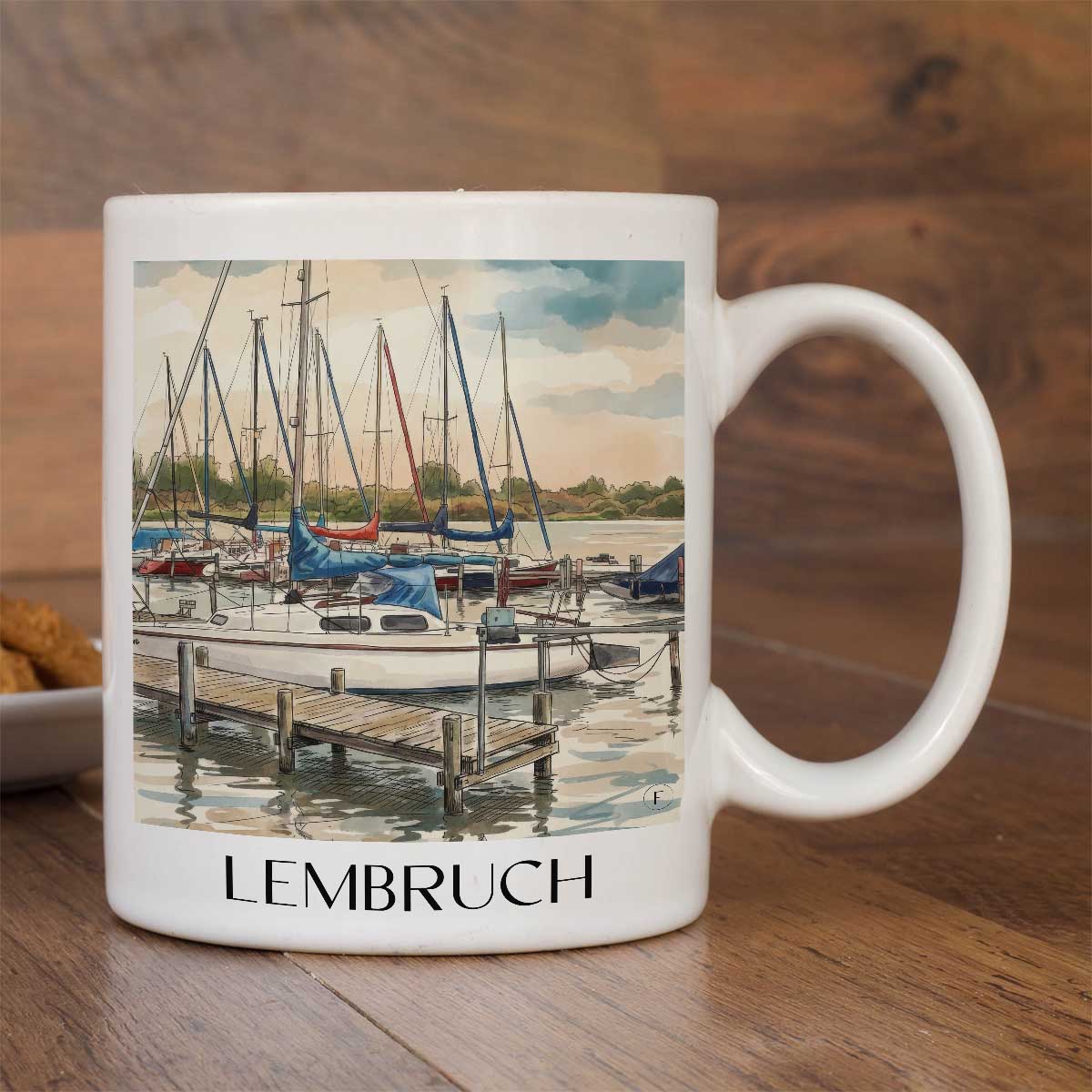 lembruch-niedersachsen-deutschland-kaffeebecher-aquarell