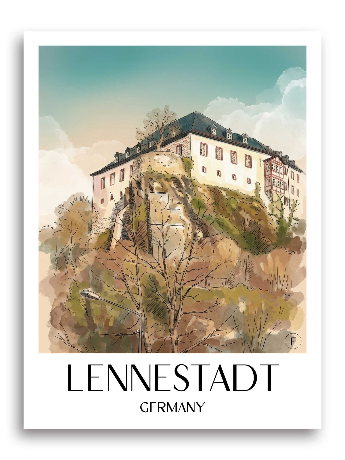 Lennestadt Poster - Sauerland - Deutschland Kunstdruck - Aquarell von A4 bis A1 - favplace