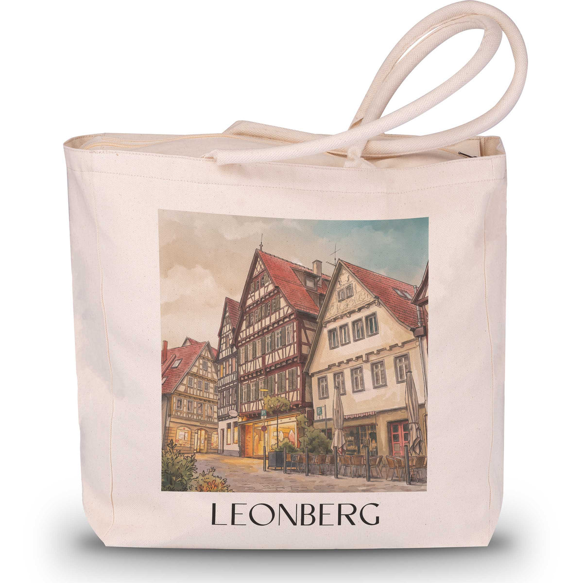leonberg-heckengäu-deutschland-einkaufstasche-aquarell