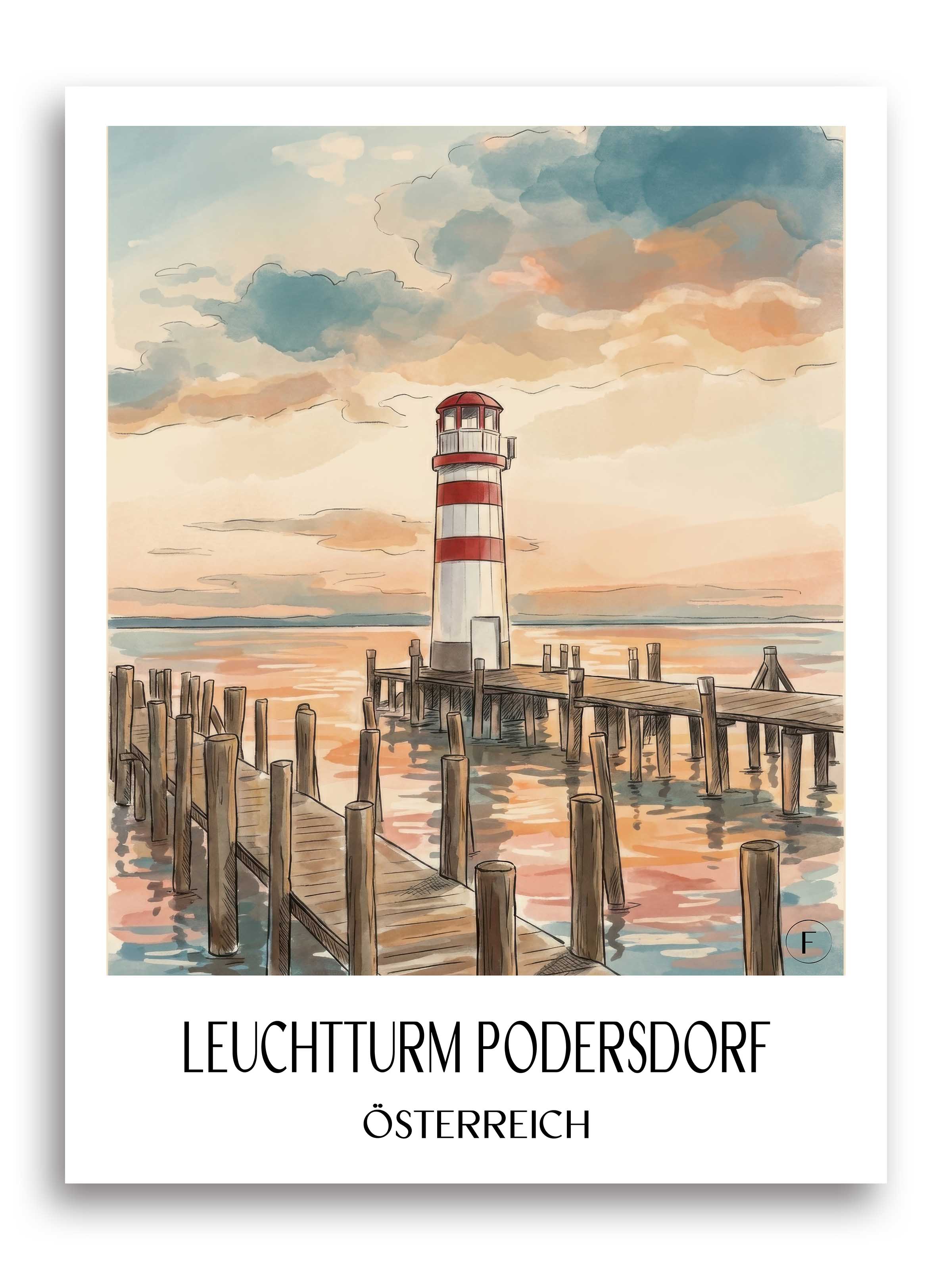 leuchtturm-podersdorf-österreich-österreich-poster-aquarell