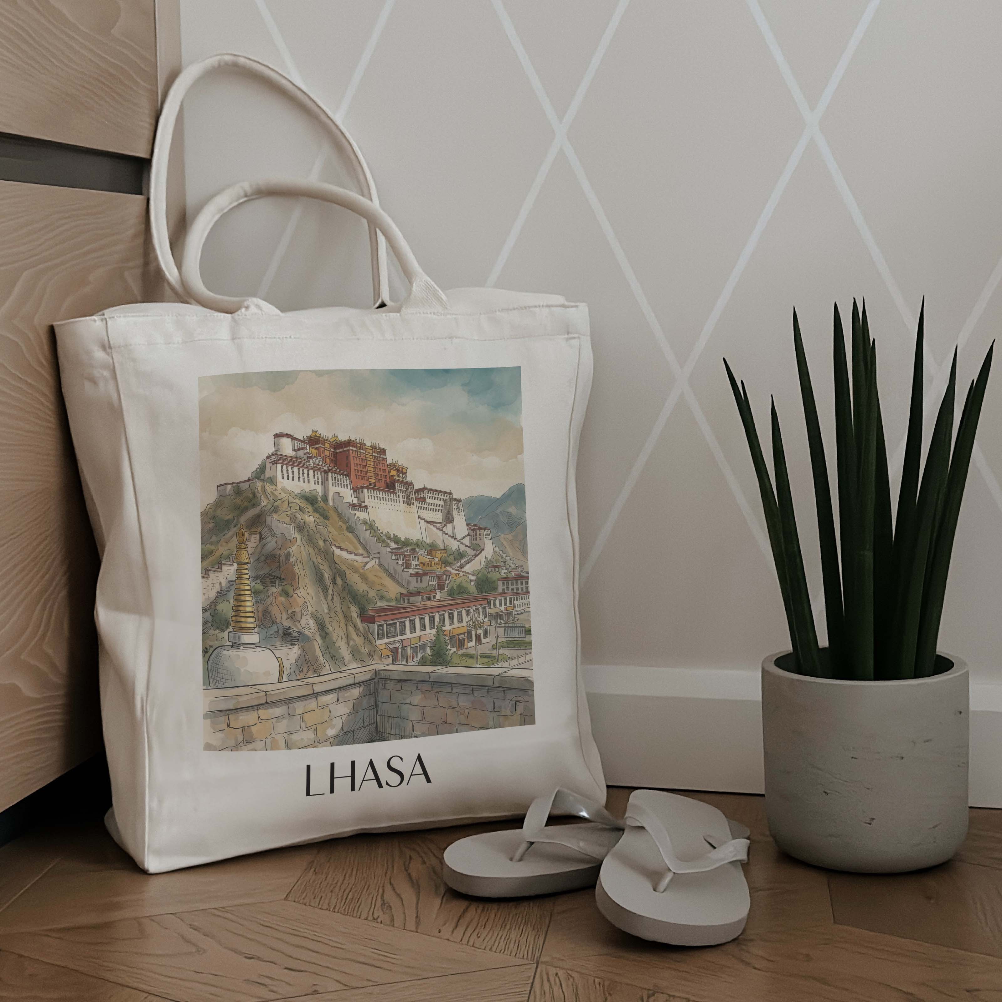lhasa-china-einkaufstasche-aquarell