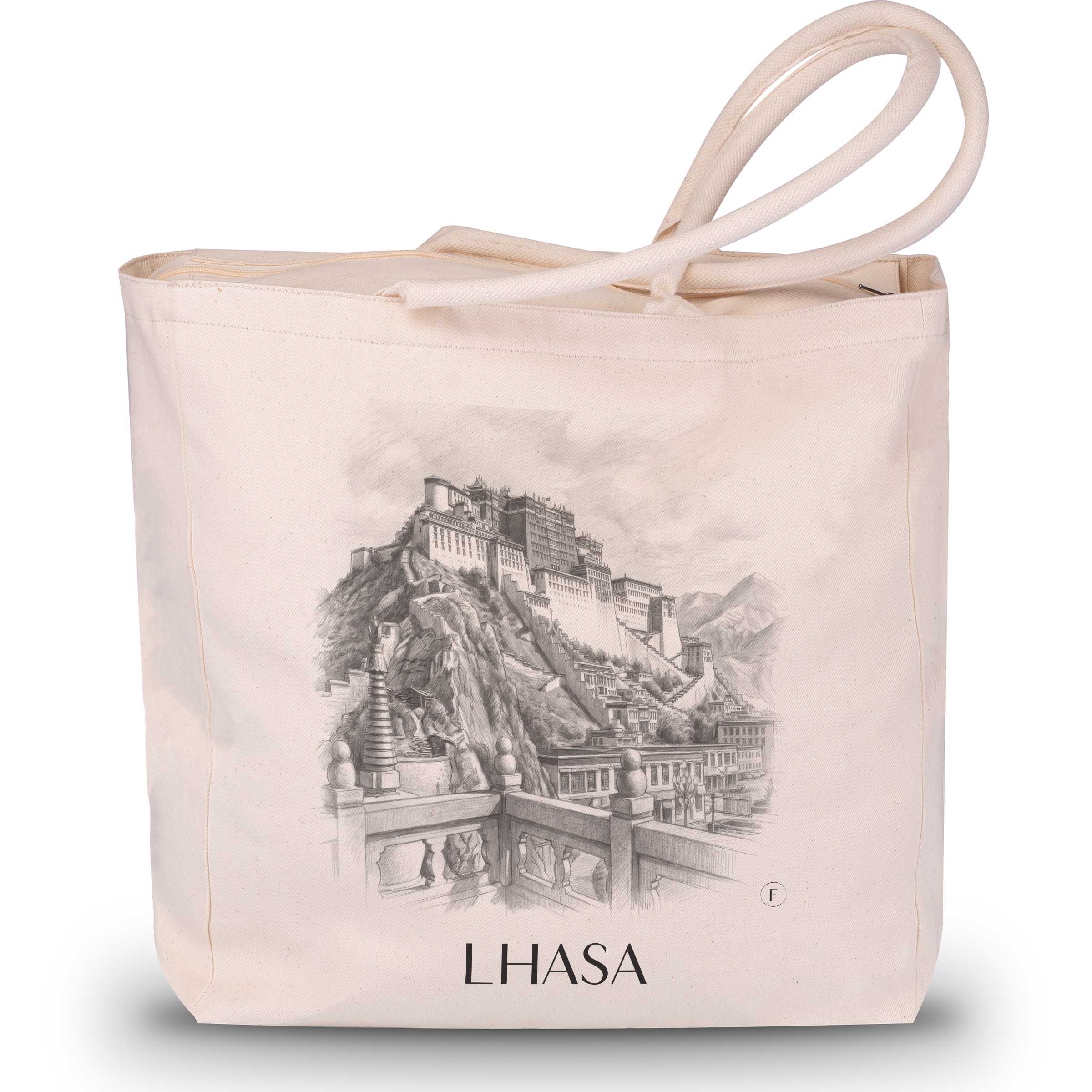 Lhasa - China Tote Bag - Einkaufstasche im Zeichnung Stil