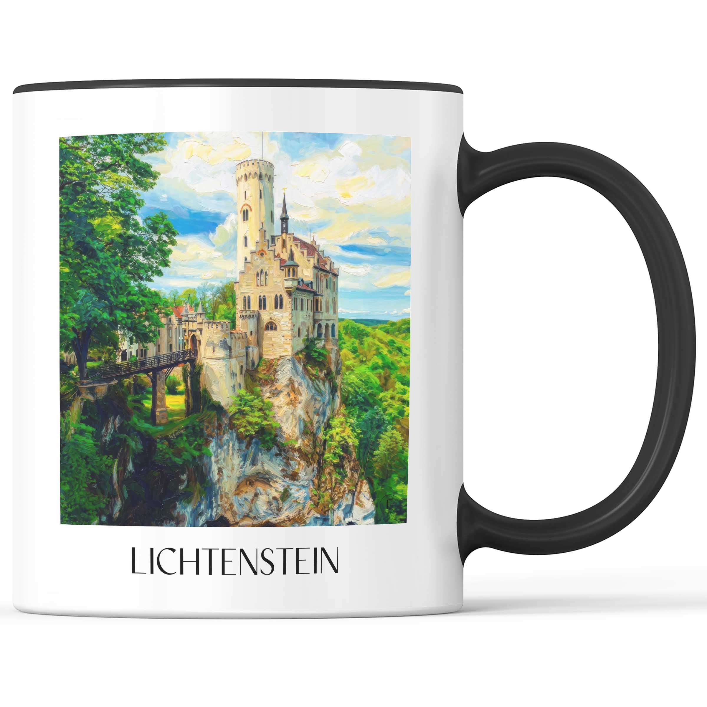 Lichtenstein Kaffeebecher - Schwäbische Alb - Deutschland Becher - Kaffeetasse im Ölgemälde Stil - favplace