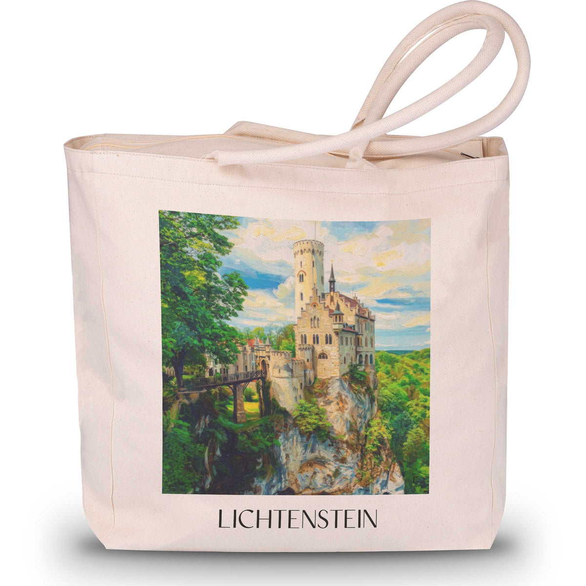 lichtenstein-schwäbische-alb-deutschland-einkaufstasche-oil-painting-oelgemaelde