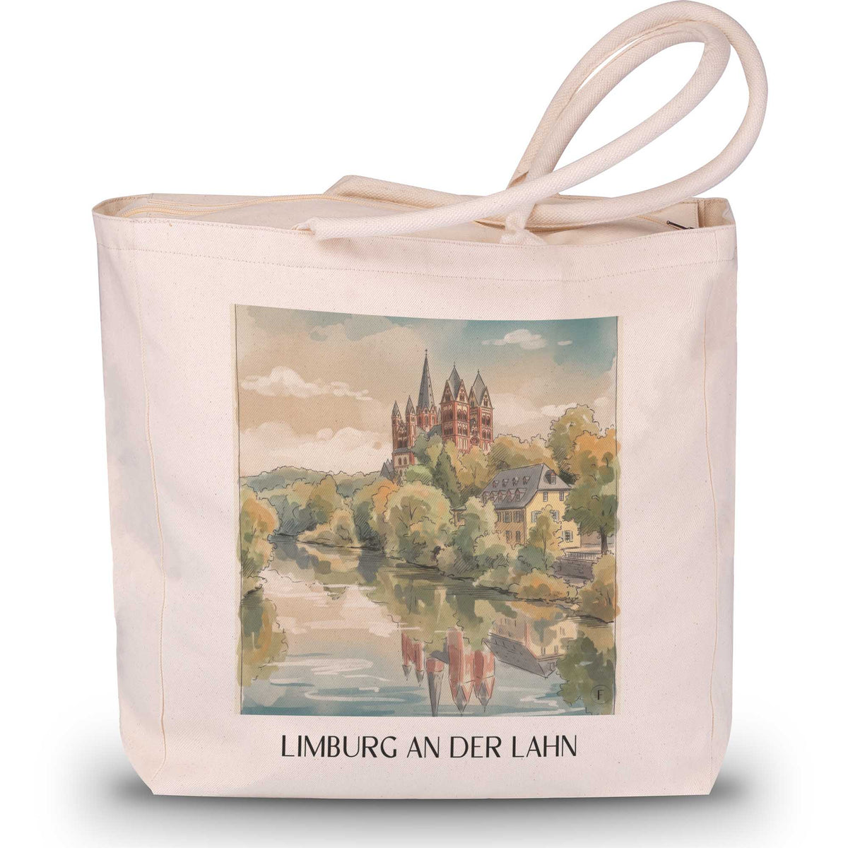 Limburg an der Lahn Shopping Tasche - Lahntal - Deutschland Tote Bag - Einkaufstasche im Aquarell Stil - favplace