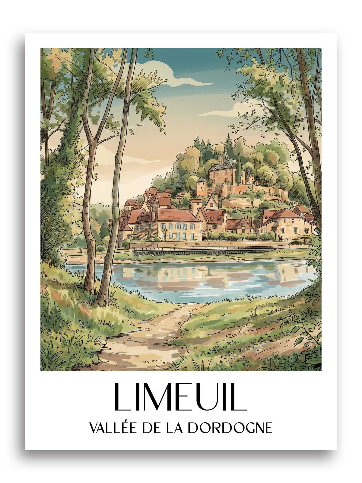 limeuil-vallée-de-la-dordogne-frankreich-poster-aquarell