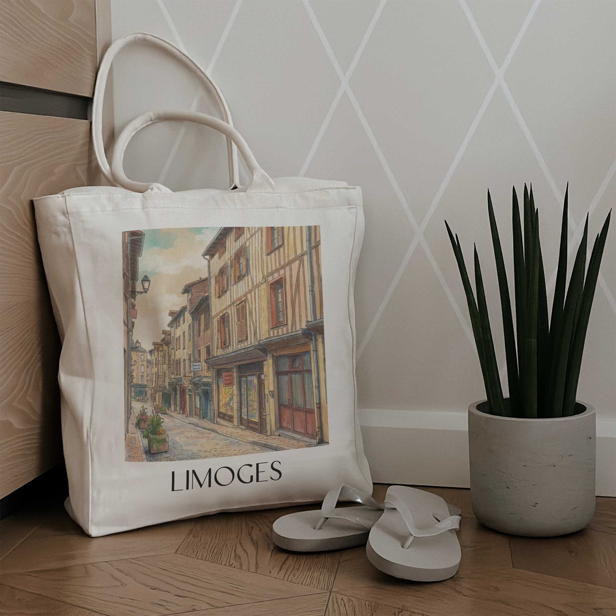 limoges-haute-vienne-frankreich-einkaufstasche-aquarell