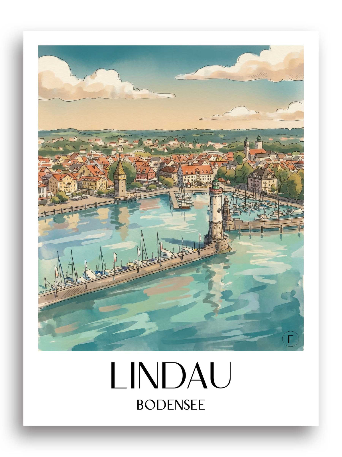 lindau-bodensee-deutschland-poster-aquarell