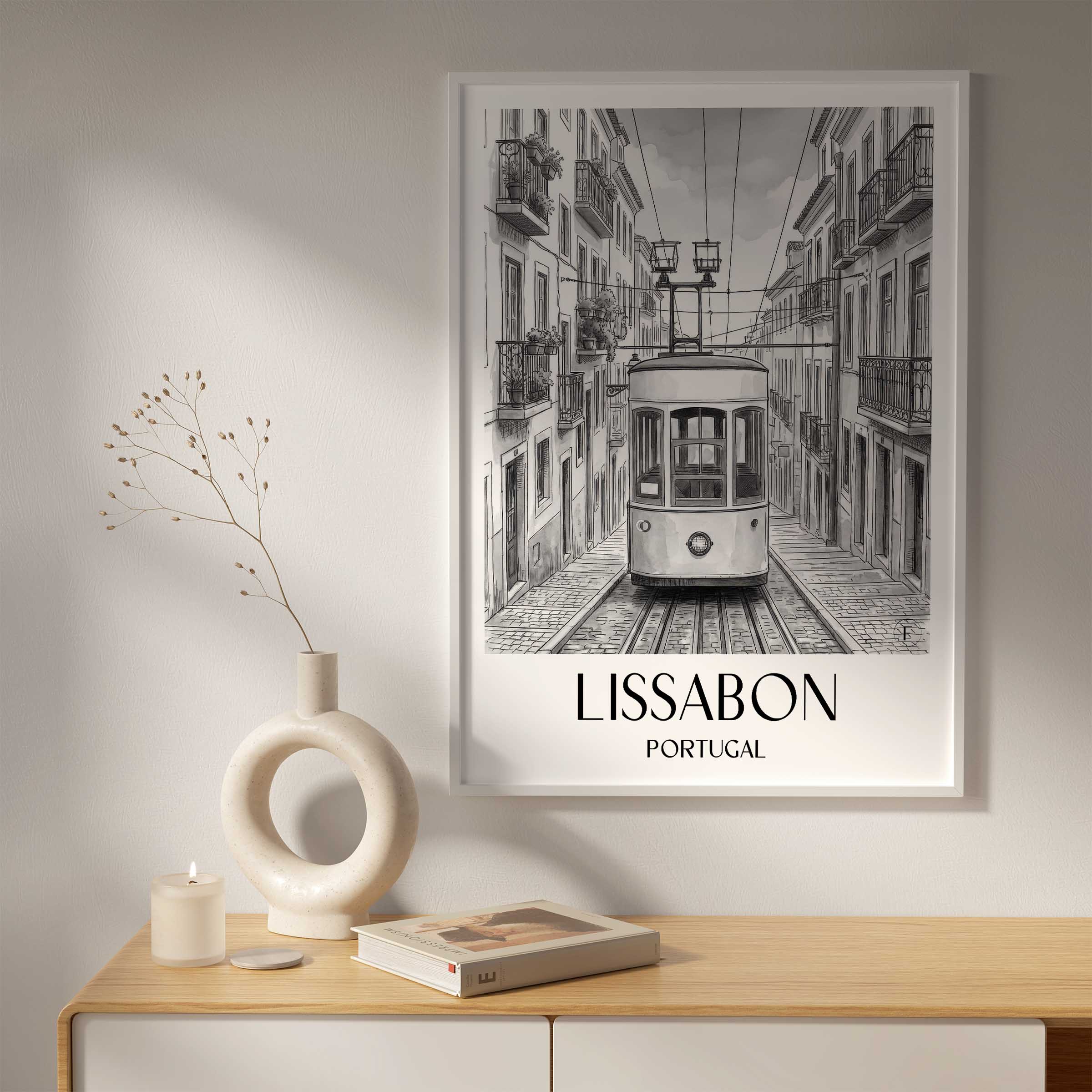 lissabon-portugal-poster-aquarell-schwarz-weiss