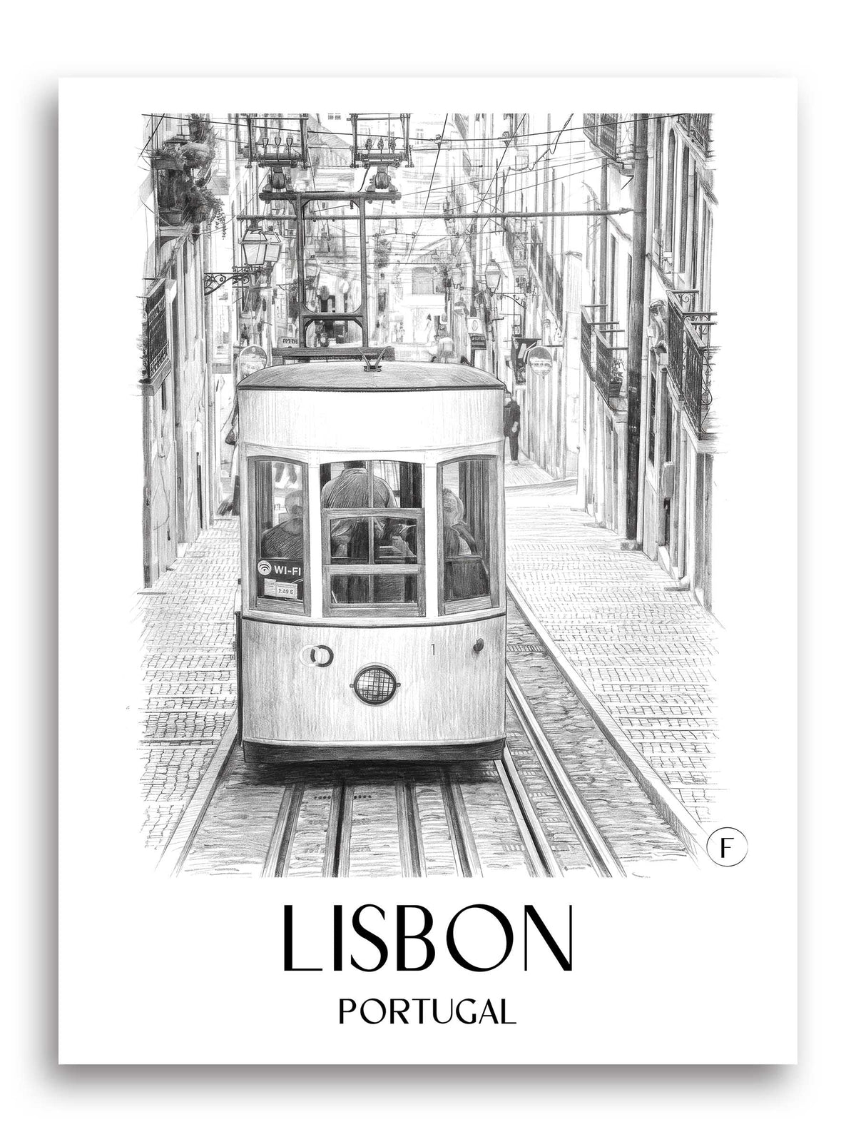 Lissabon Poster - - Portugal Kunstdruck - Zeichnung von A4 bis A1 - favplace