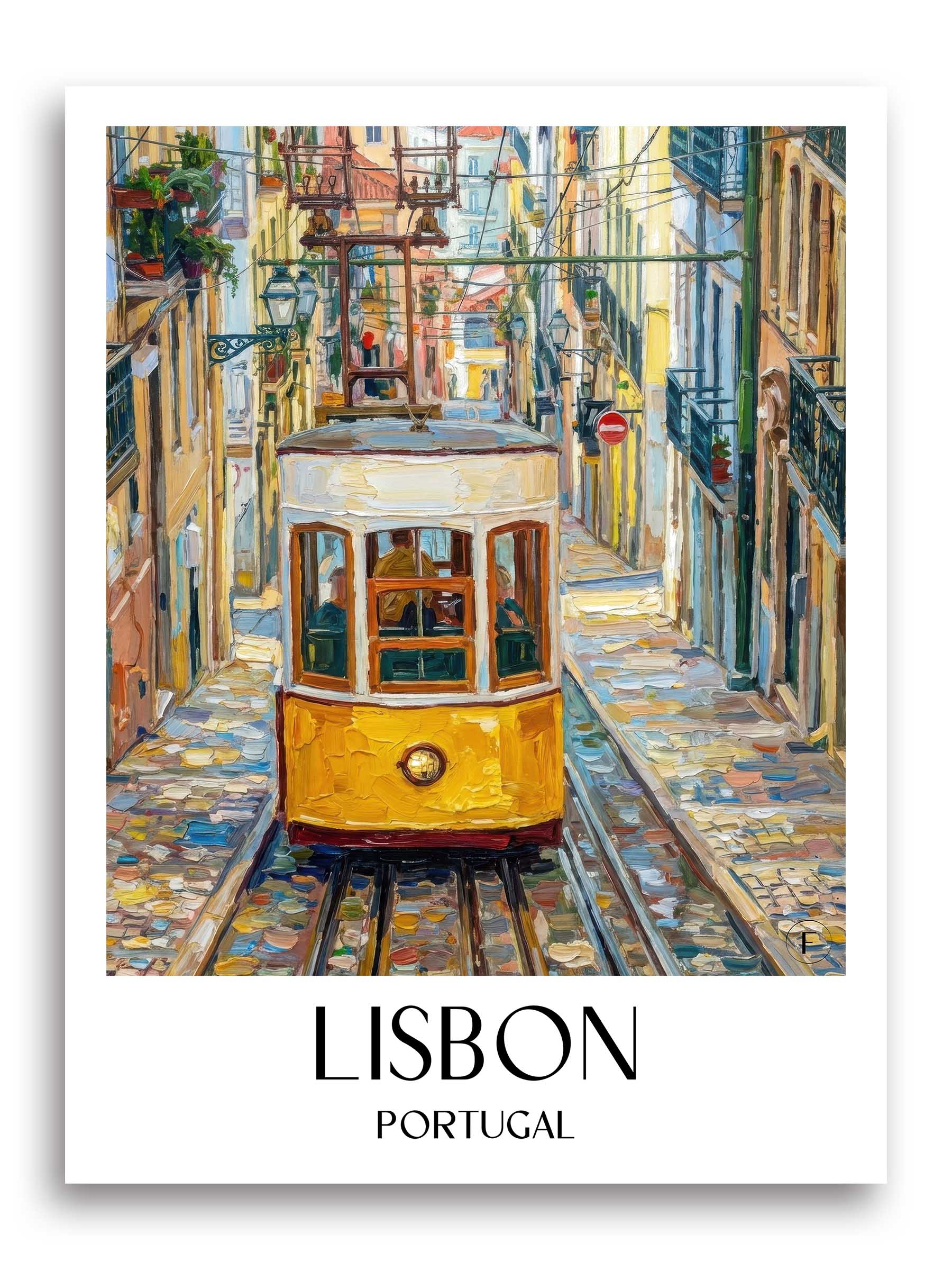 Lissabon Poster - - Portugal Kunstdruck - Ölgemälde von A4 bis A1 - favplace