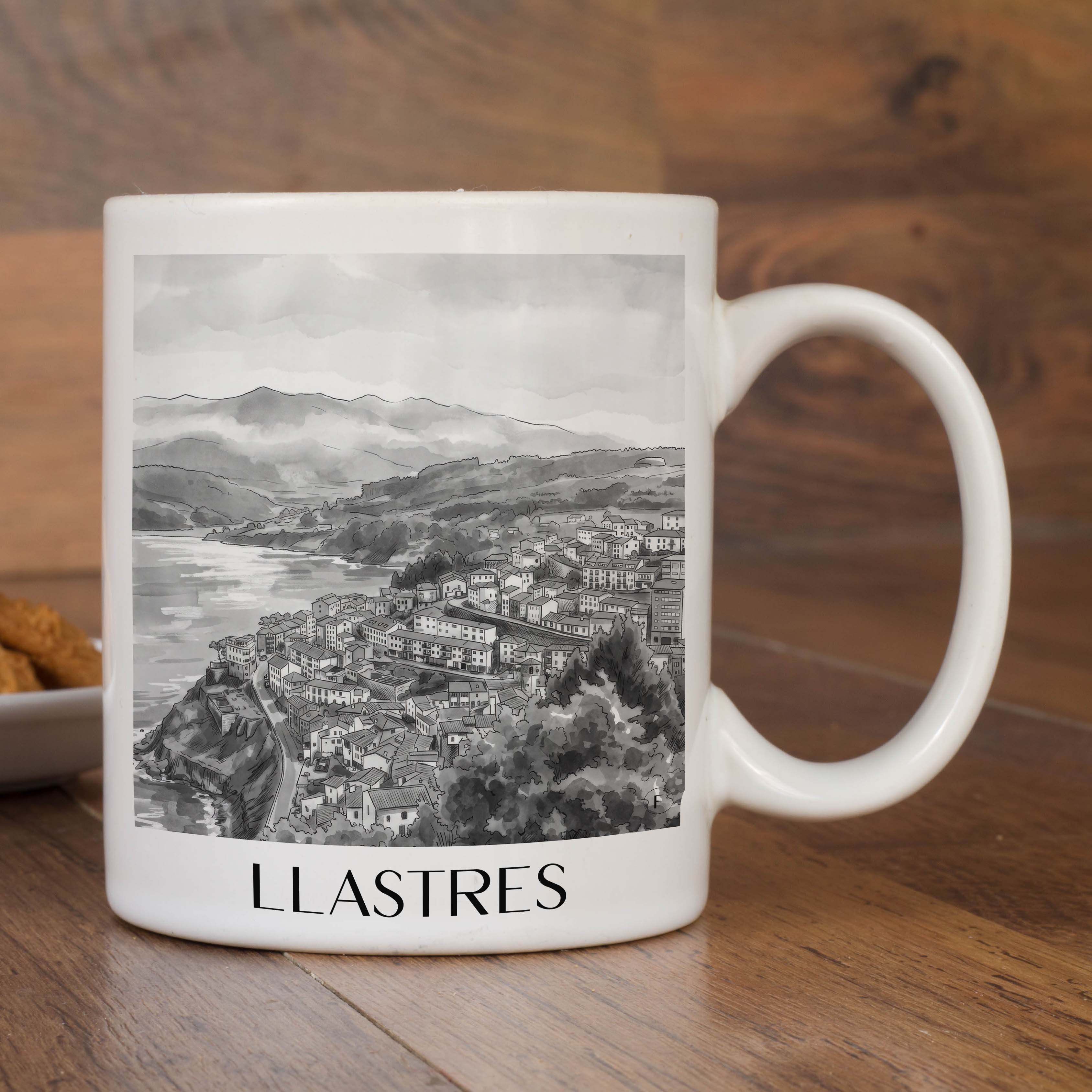llastres-spanien-spanien-kaffeebecher-aquarell-schwarz-weiss