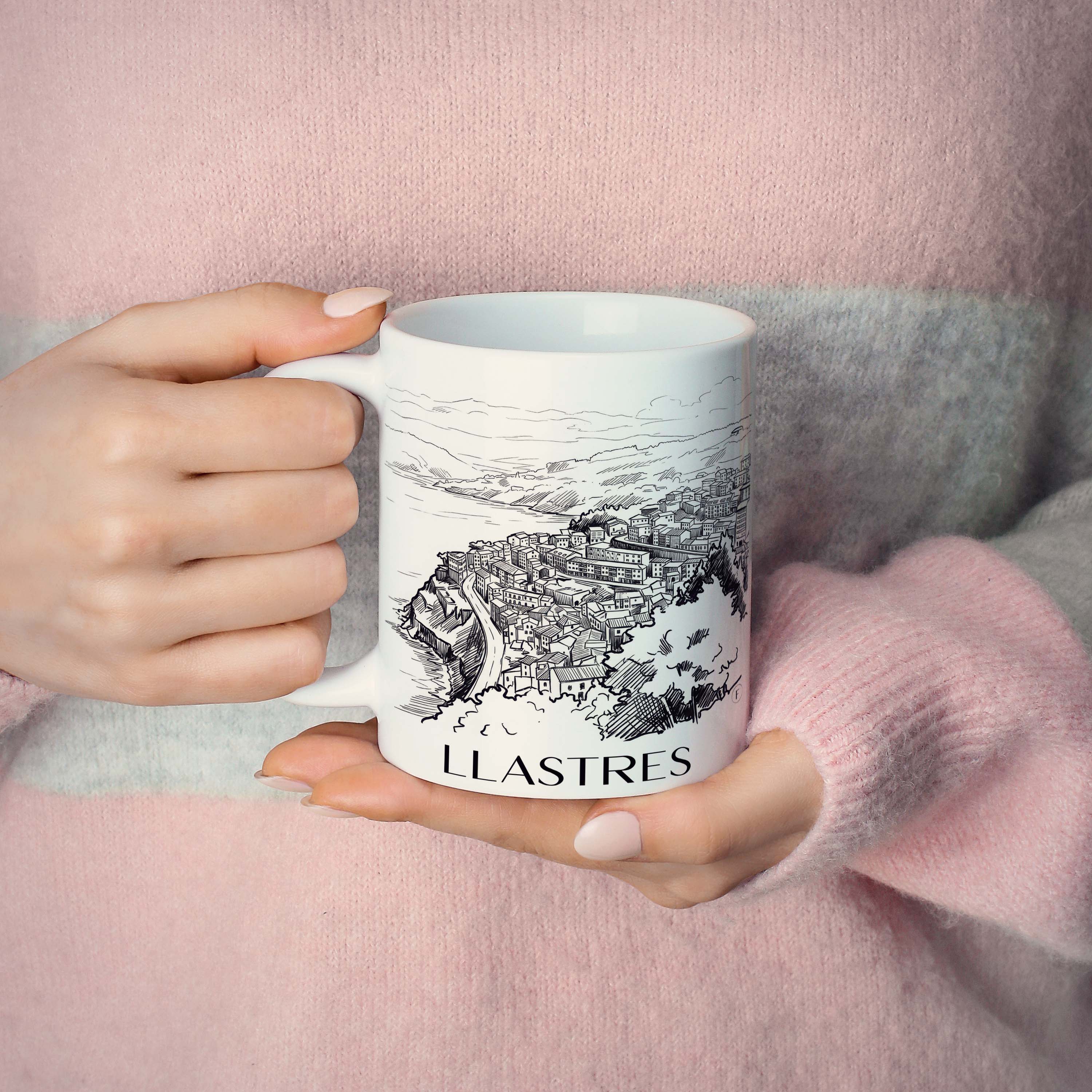 llastres-spanien-spanien-kaffeebecher-skizze