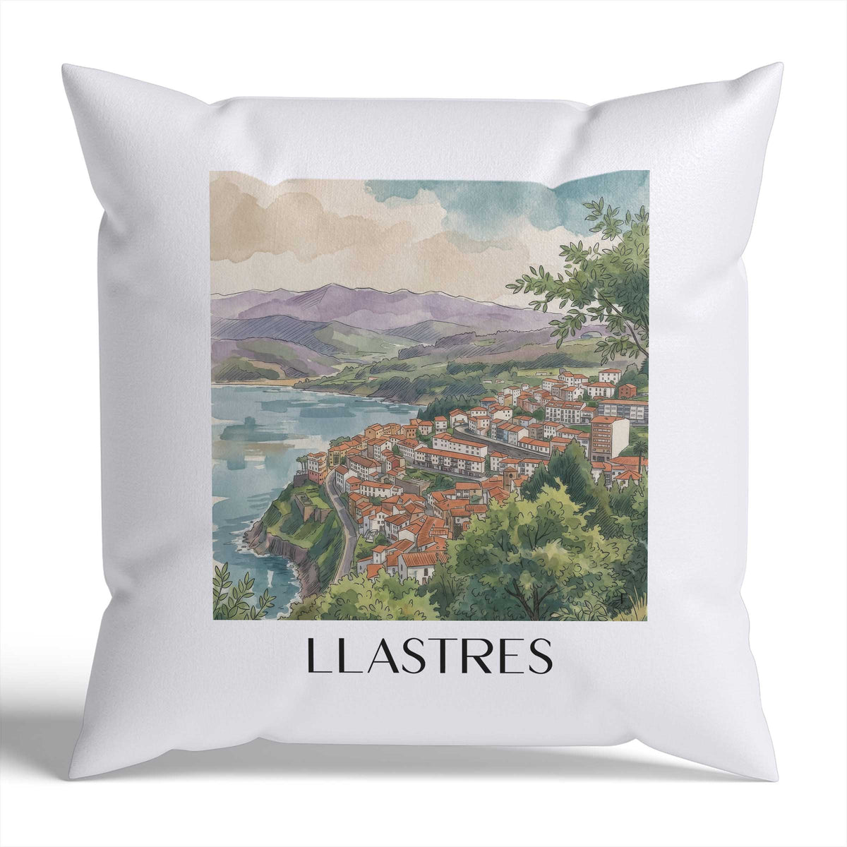 llastres-spanien-spanien-kissenbezug-aquarell