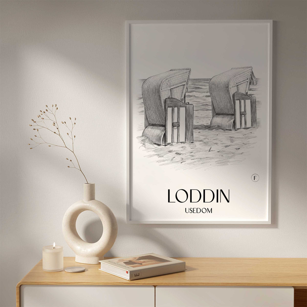 loddin-usedom-deutschland-poster-bleistift-zeichnung-drawing