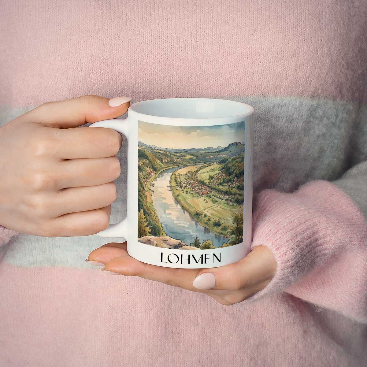 lohmen-sächsische-schweiz-deutschland-kaffeebecher-aquarell