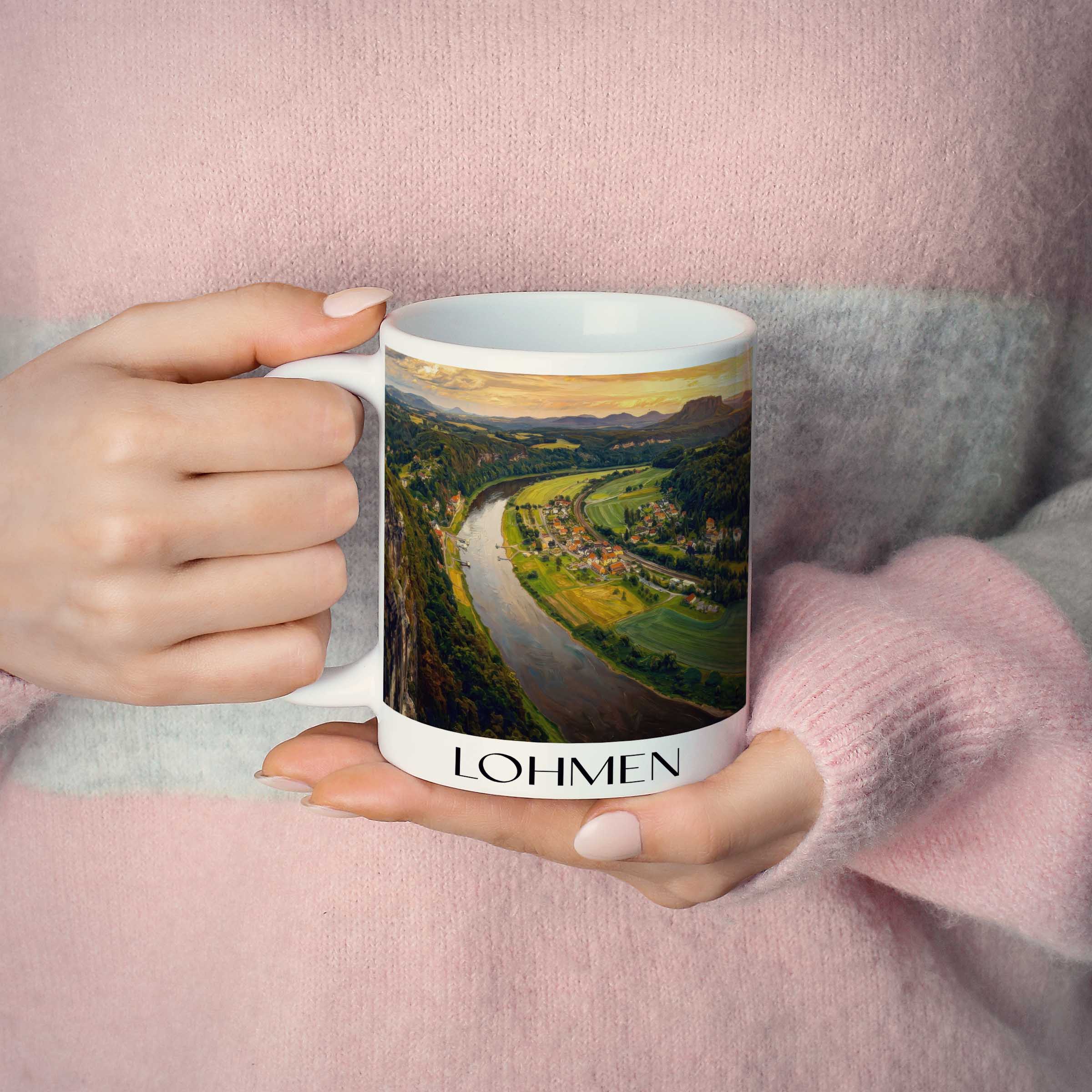 lohmen-sächsische-schweiz-deutschland-kaffeebecher-oil-painting-oelgemaelde