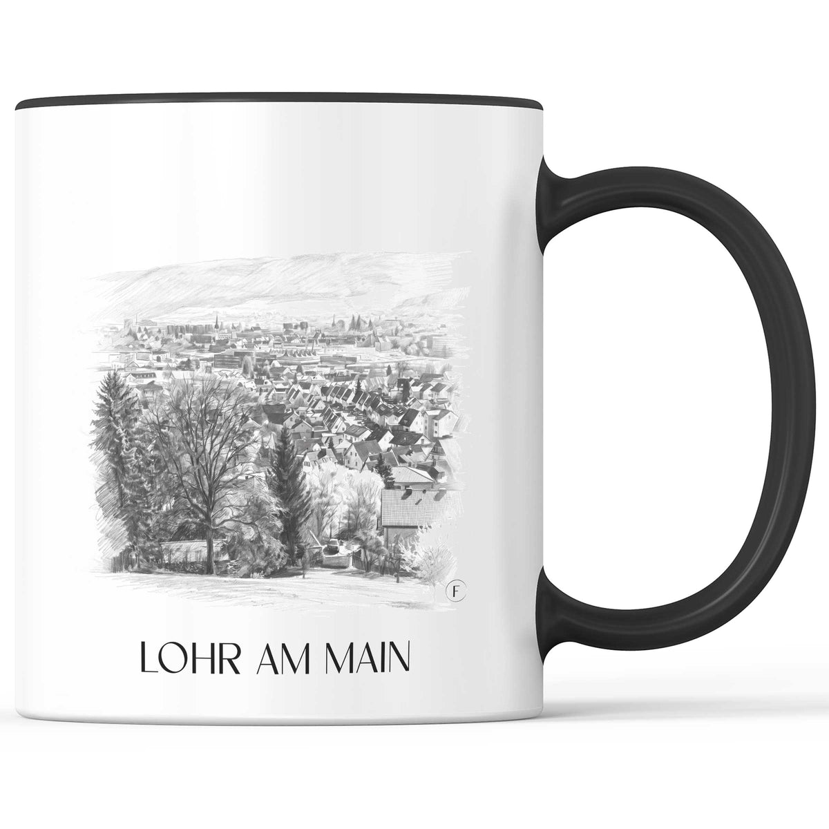 Lohr am Main Kaffeebecher - Unterfranken - Deutschland Becher - Kaffeetasse im Zeichnung Stil