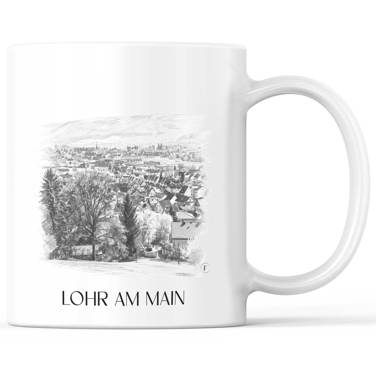 Lohr am Main Kaffeebecher - Unterfranken - Deutschland Becher - Kaffeetasse im Zeichnung Stil