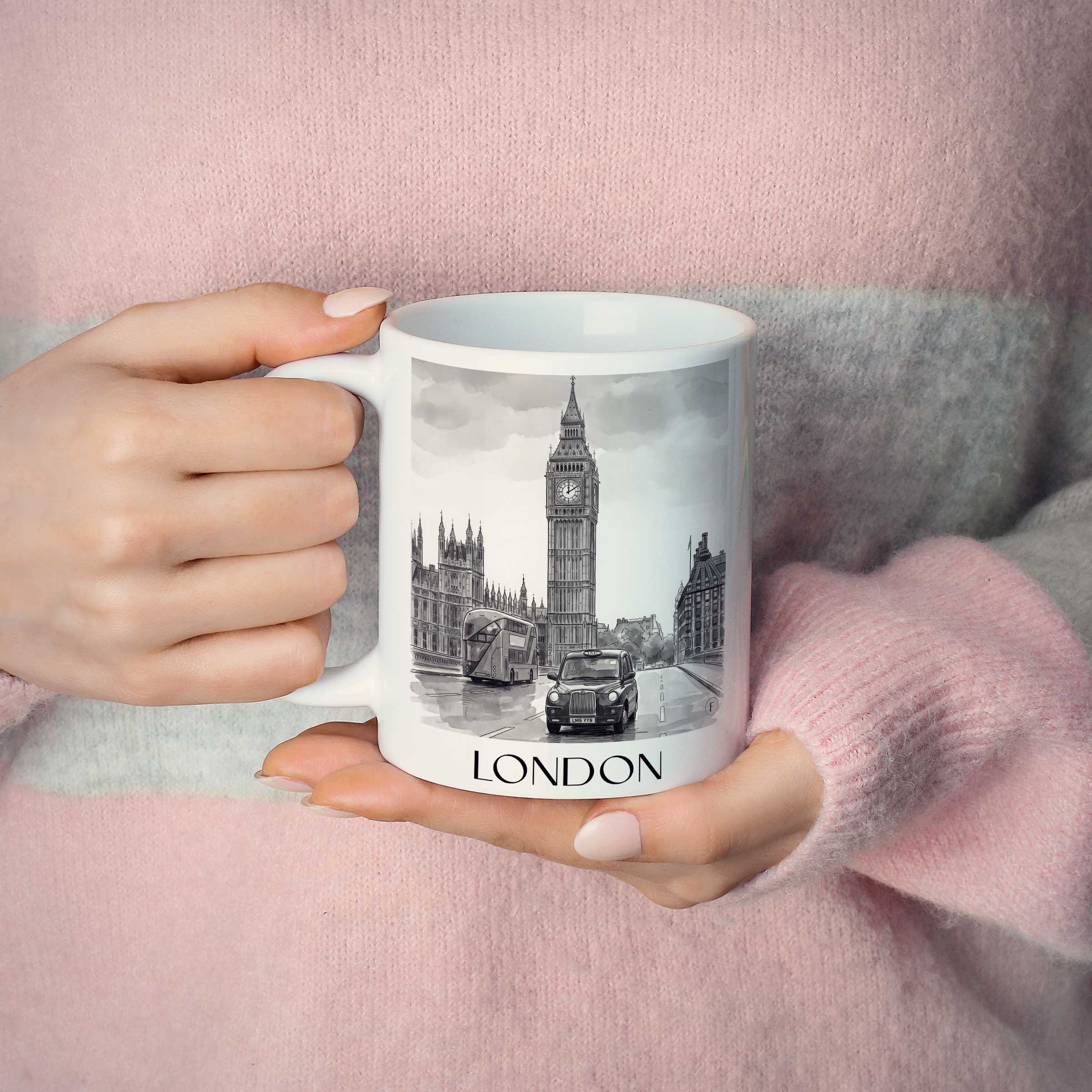 london-england-kaffeebecher-aquarell-schwarz-weiss