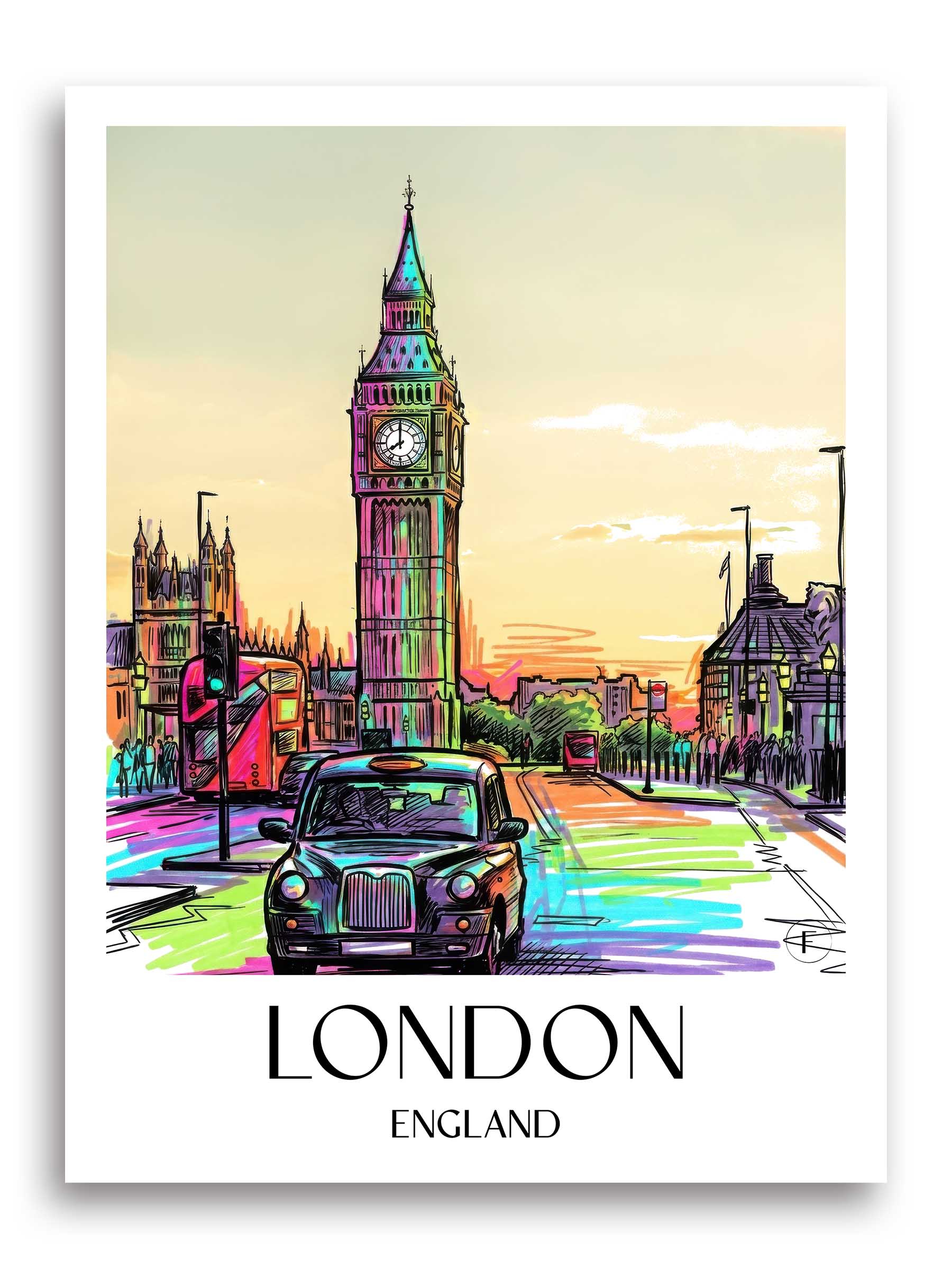 London - England Kunstdruck - Tag Graffiti von A4 bis A1 - favplace