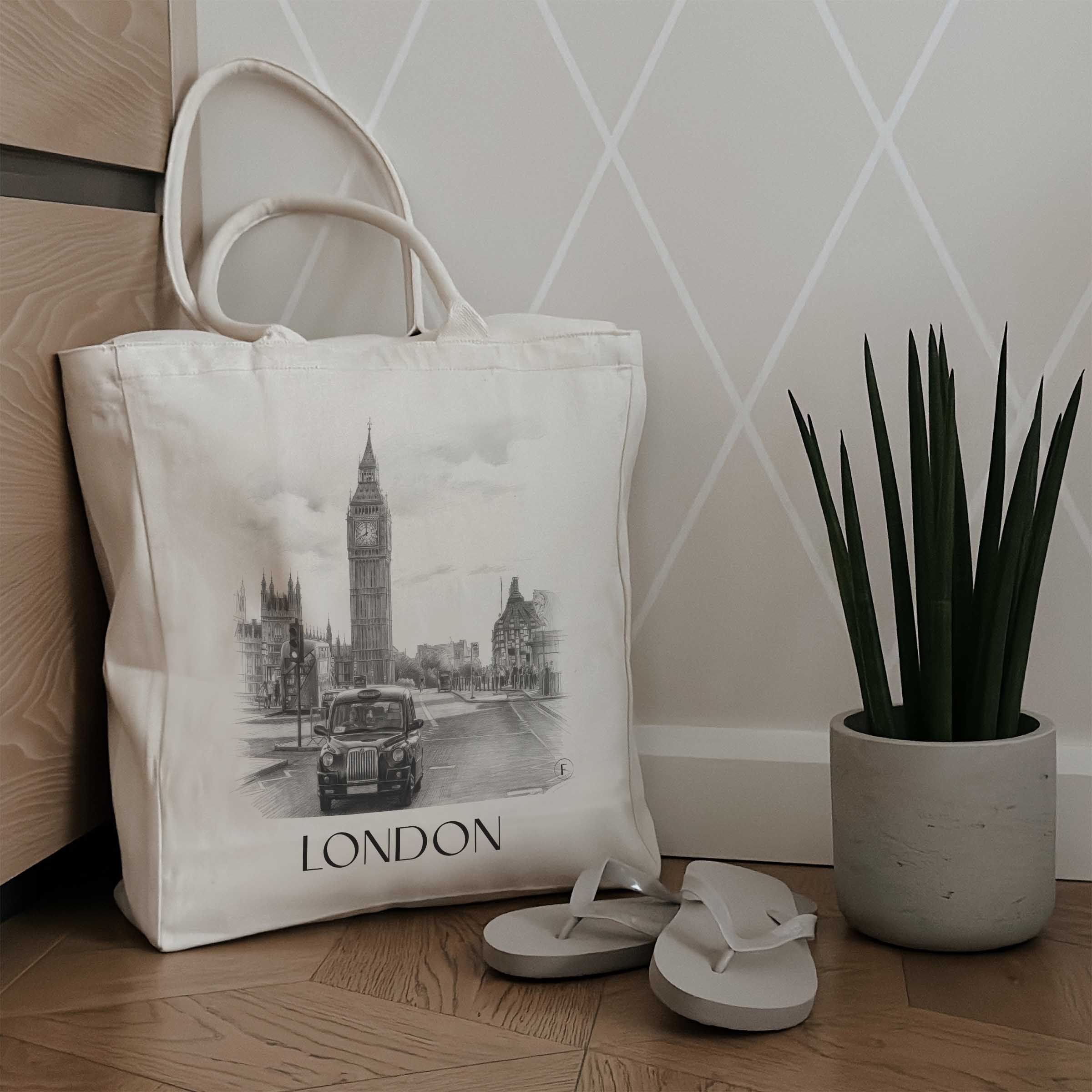 london-england-einkaufstasche-bleistift-zeichnung-drawing
