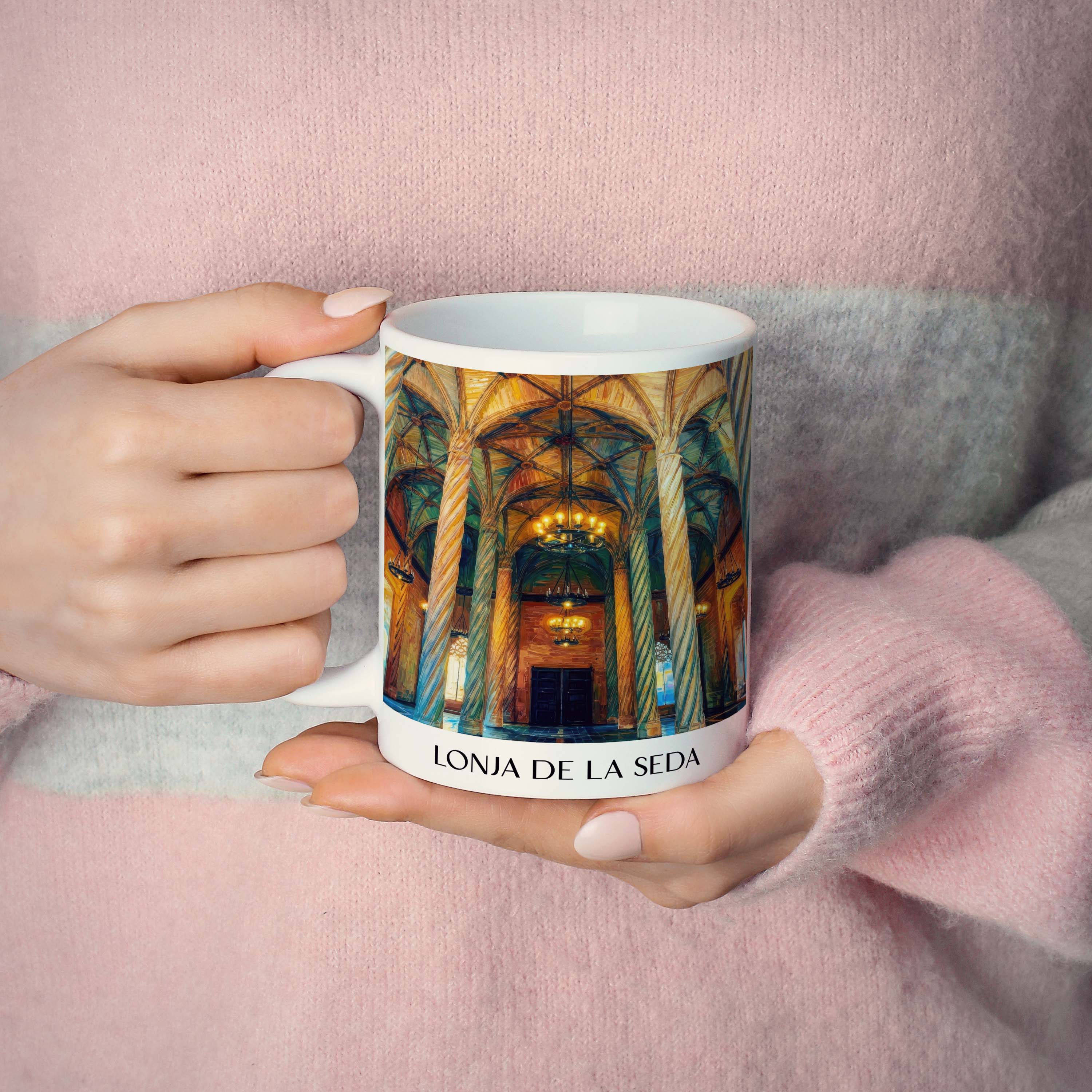 lonja-de-la-seda-valencia-spanien-kaffeebecher-oil-painting-oelgemaelde