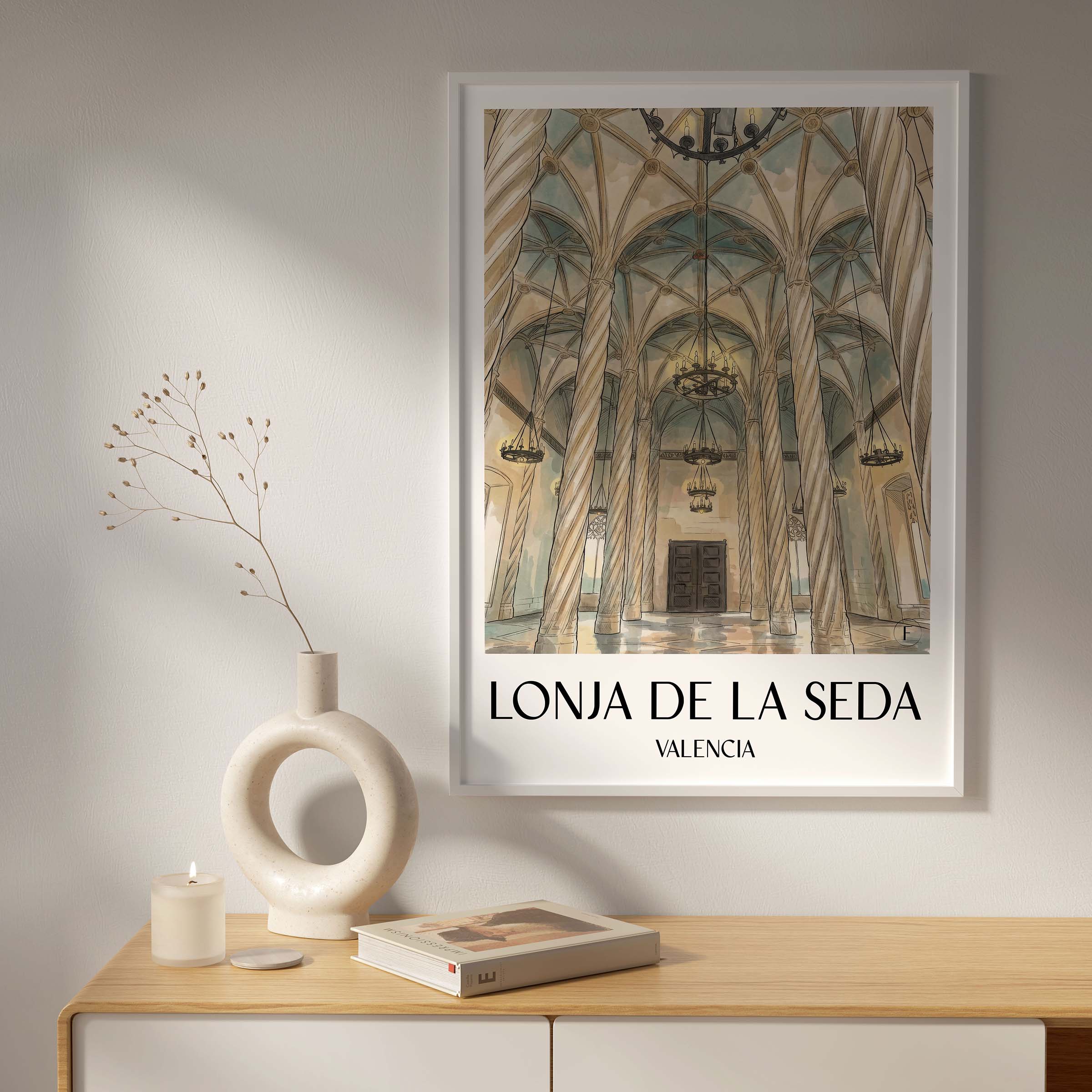 lonja-de-la-seda-valencia-spanien-poster-aquarell