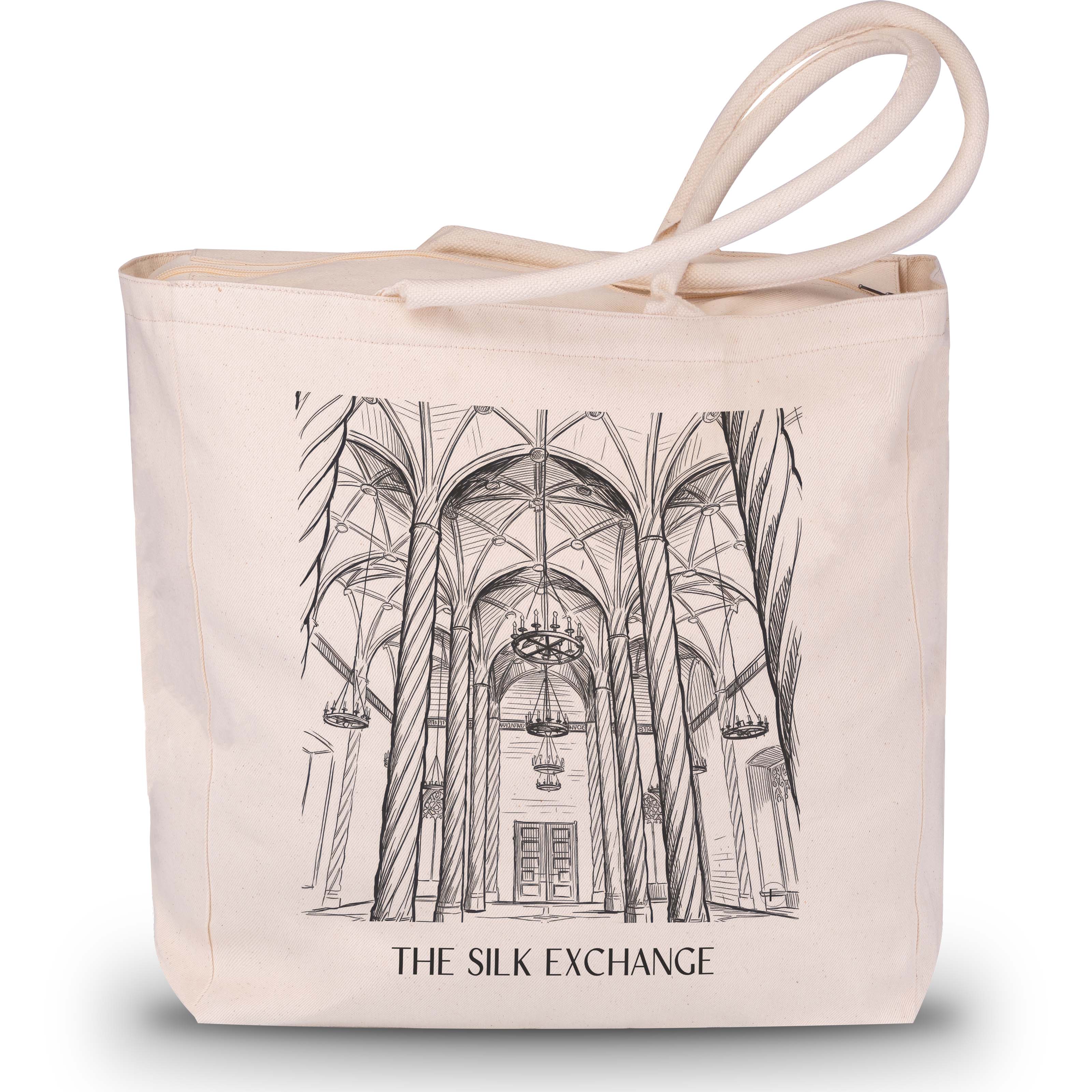 Lonja de la Seda Shopping Tasche - Valencia - Spanien Tote Bag - Einkaufstasche im Skizze Stil - favplace