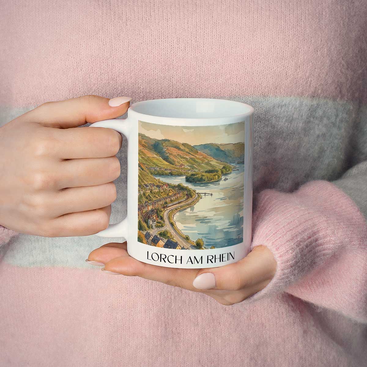 lorch-am-rhein-rheingau-deutschland-kaffeebecher-aquarell