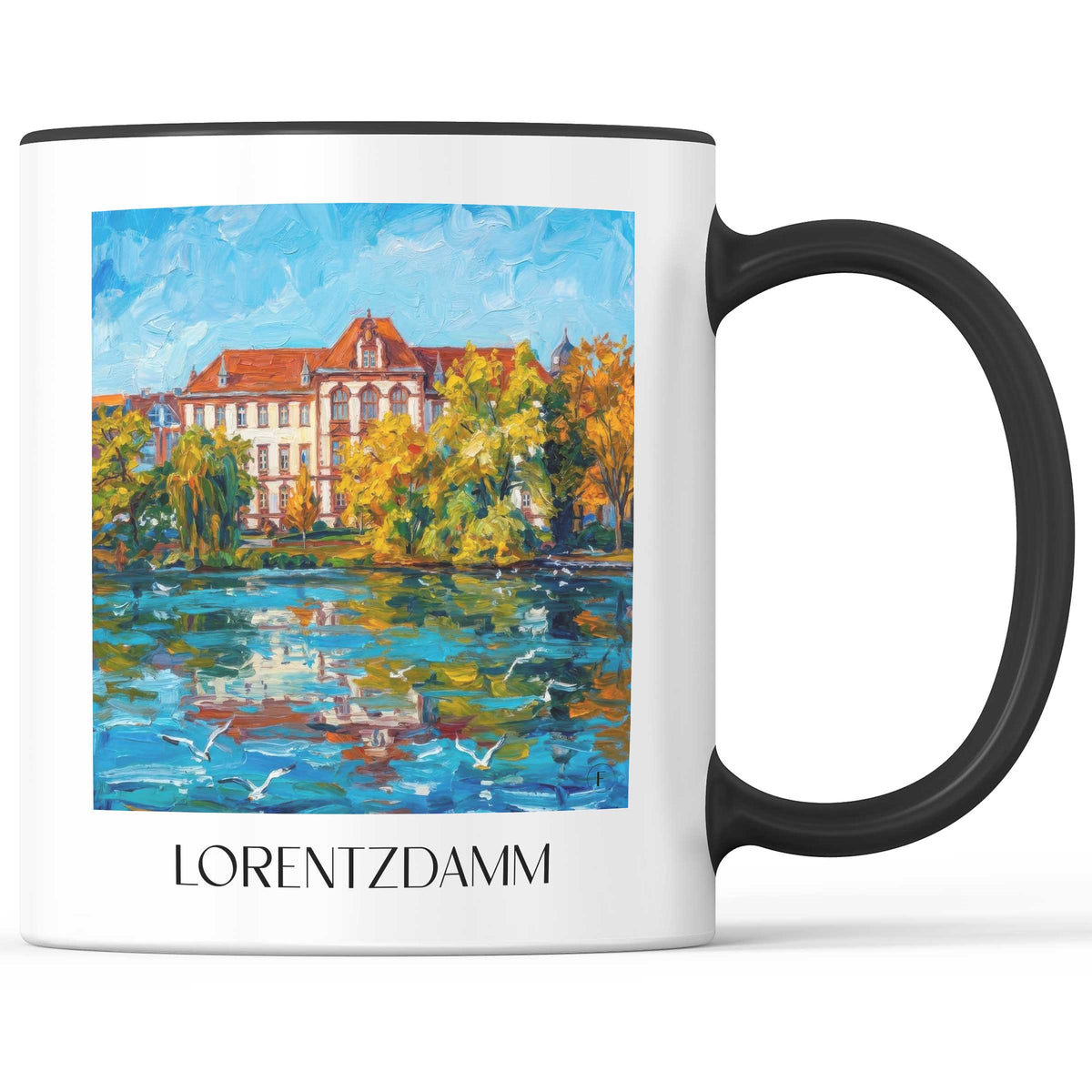 Lorentzdamm Kaffeebecher - Kiel - Deutschland Becher - Kaffeetasse im Ölgemälde Stil - favplace