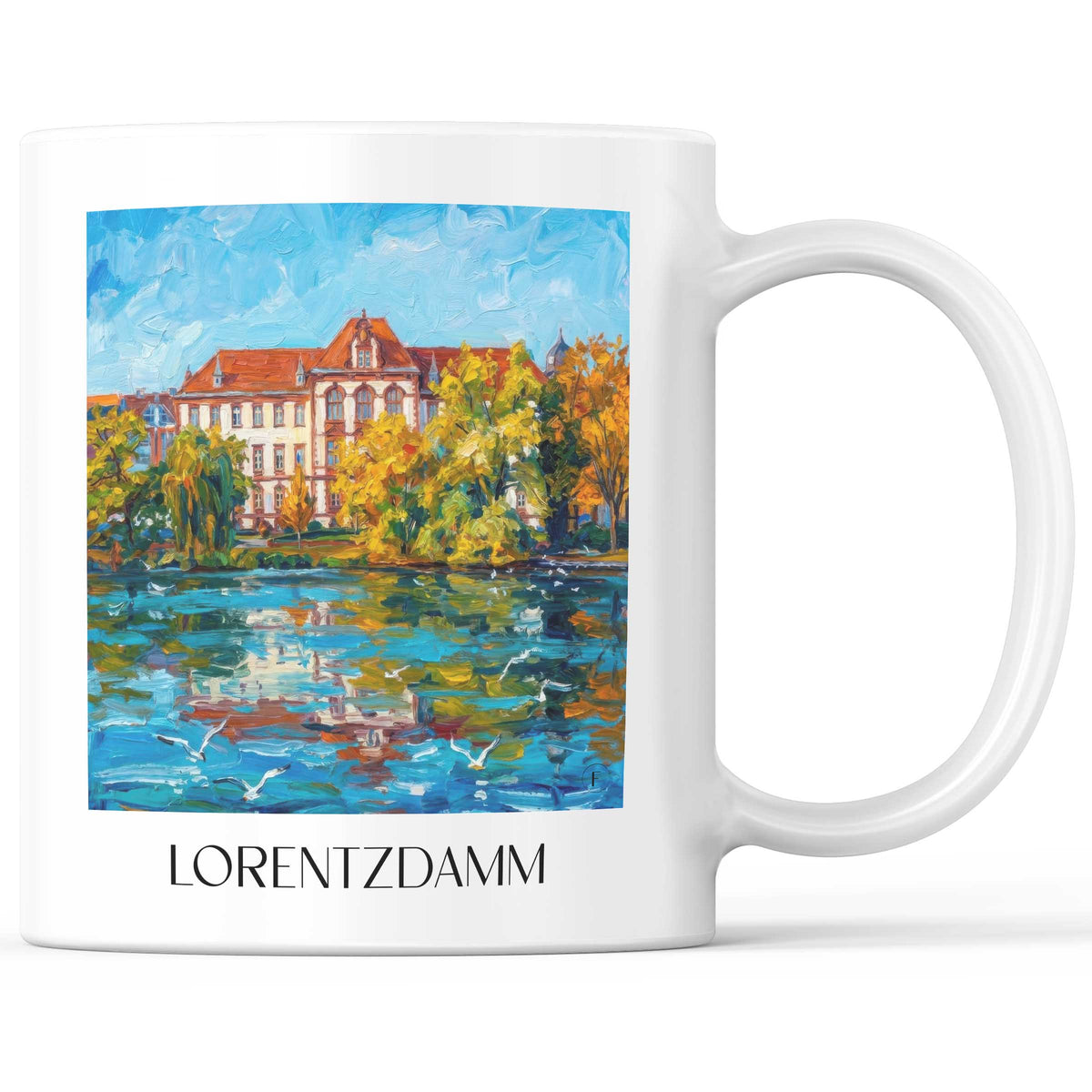 Lorentzdamm Kaffeebecher - Kiel - Deutschland Becher - Kaffeetasse im Ölgemälde Stil - favplace