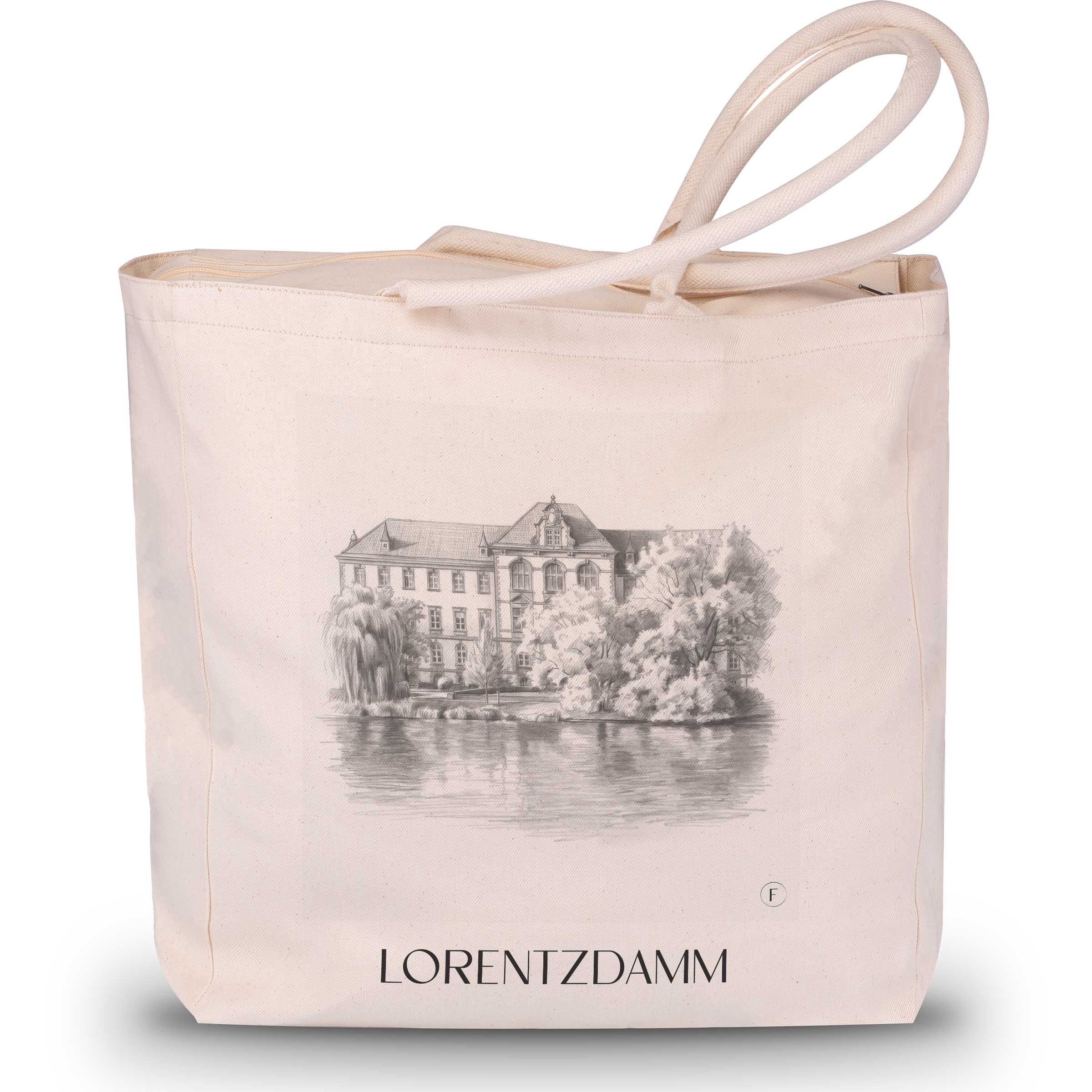 Lorentzdamm Shopping Tasche - Kiel - Deutschland Tote Bag - Einkaufstasche im Zeichnung Stil