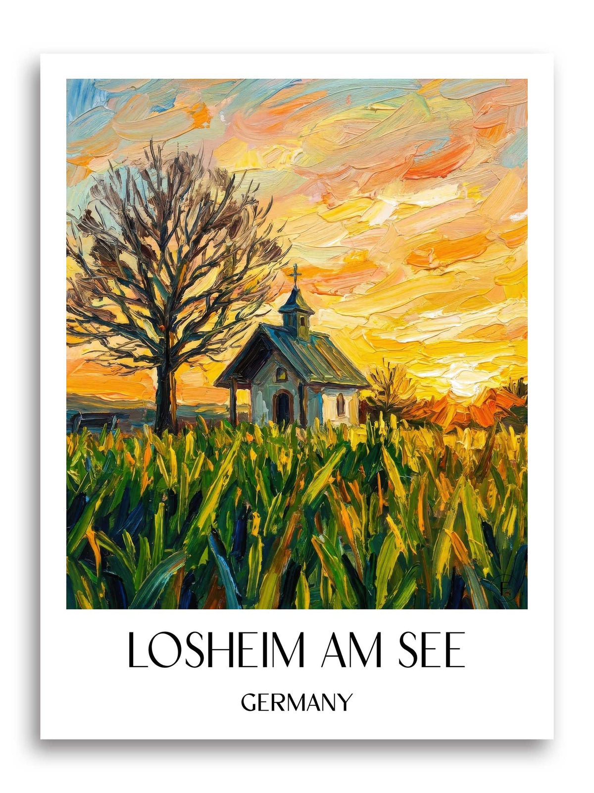 Losheim am See Poster - Hochwald - Deutschland Kunstdruck - Ölgemälde von A4 bis A1 - favplace
