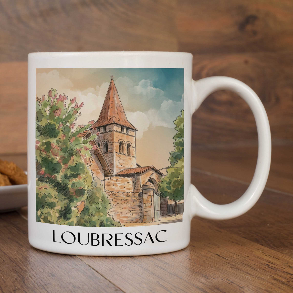 loubressac-vallée-de-la-dordogne-frankreich-kaffeebecher-aquarell