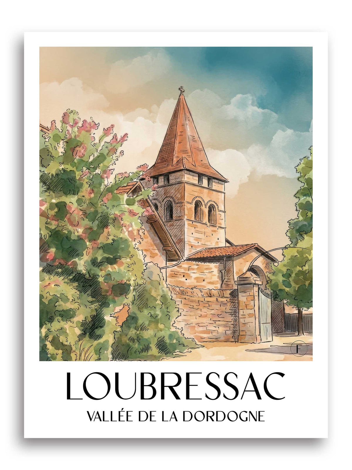 loubressac-vallée-de-la-dordogne-frankreich-poster-aquarell