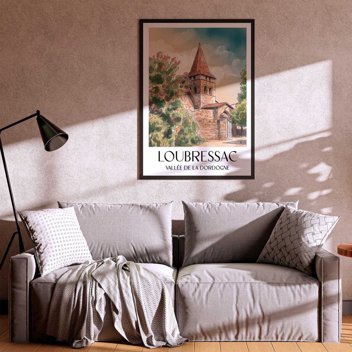 loubressac-vallée-de-la-dordogne-frankreich-poster-aquarell
