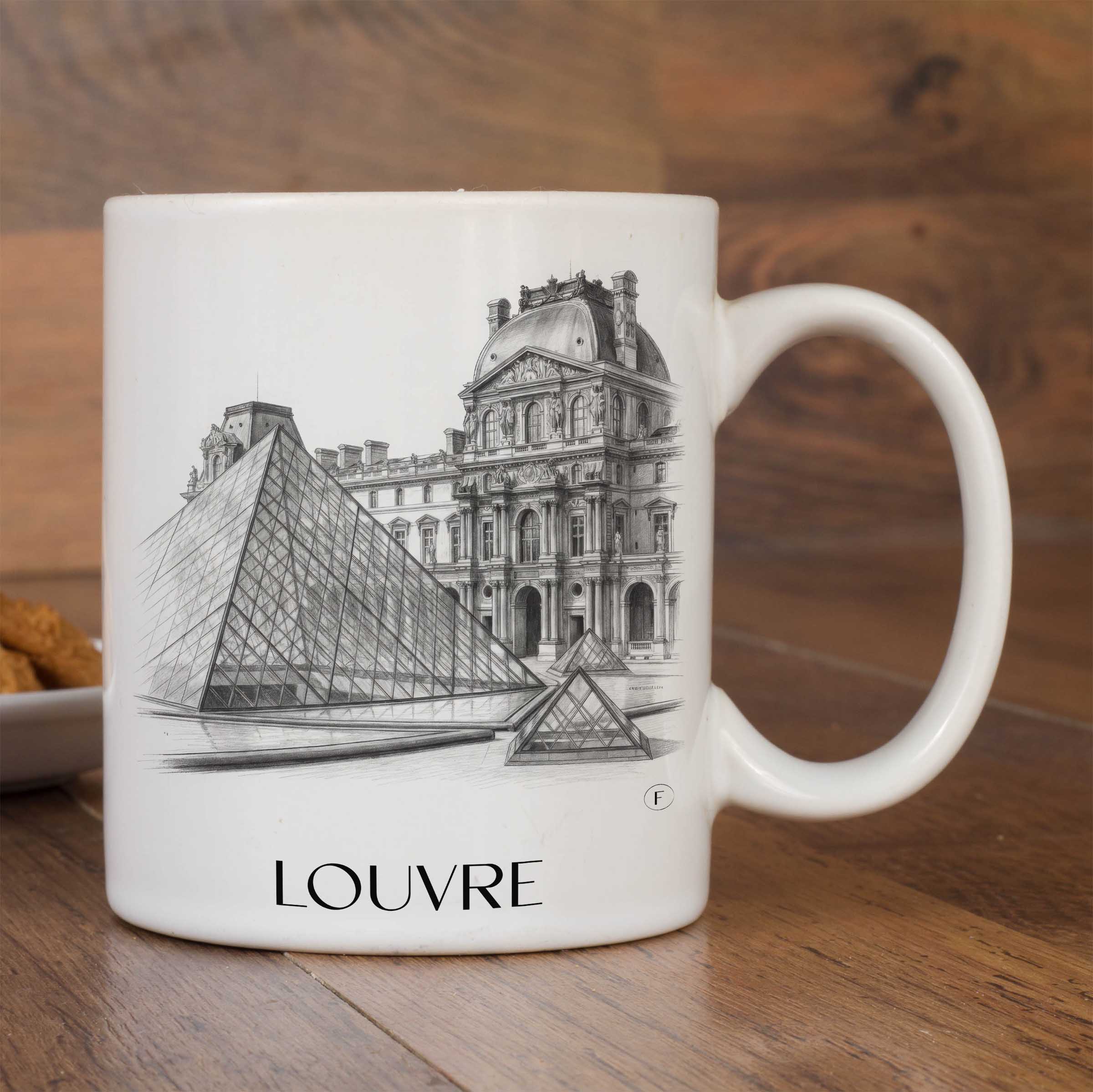 louvre-paris-frankreich-kaffeebecher-bleistift-zeichnung-drawing