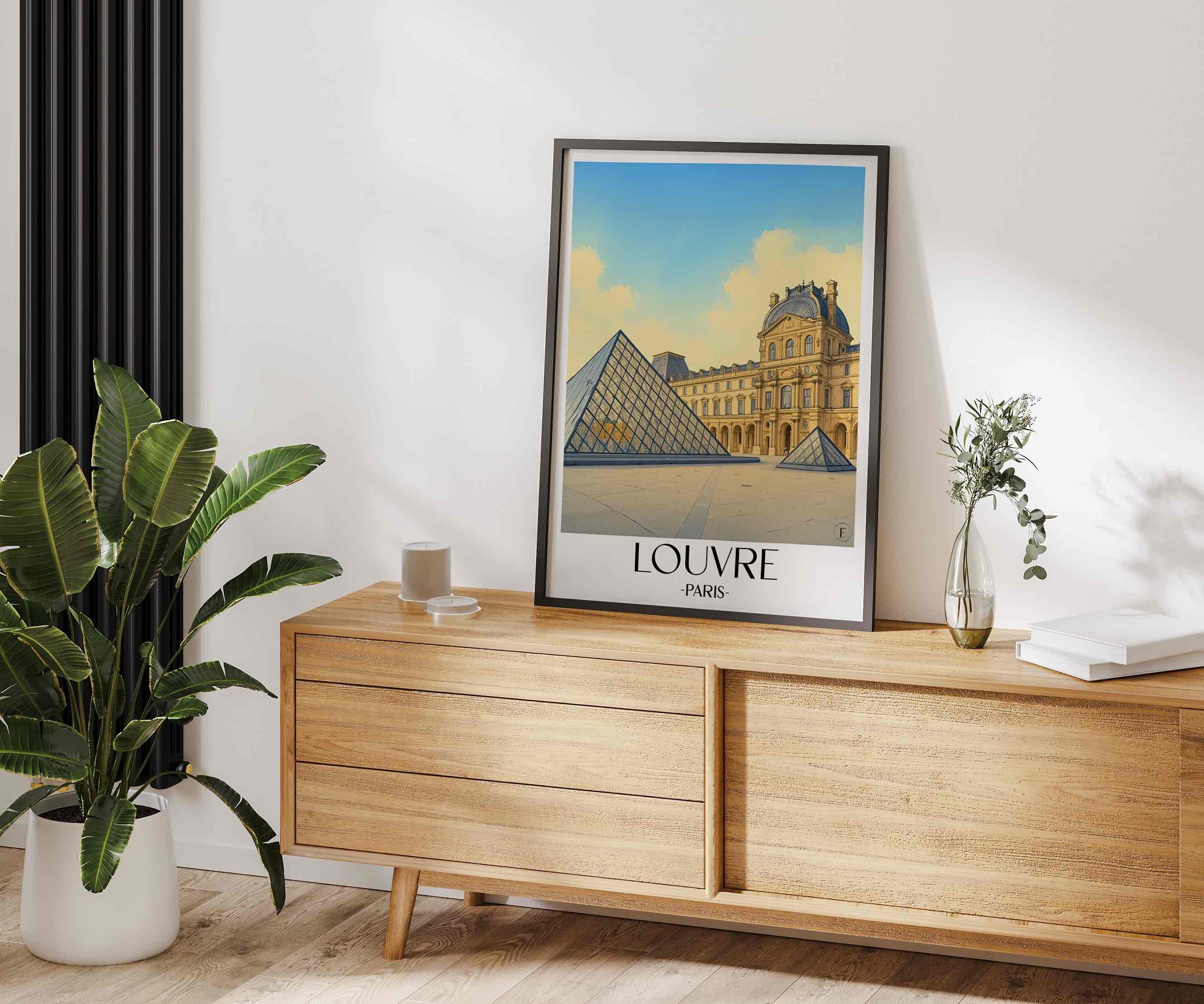louvre-paris-frankreich-poster-aquarell