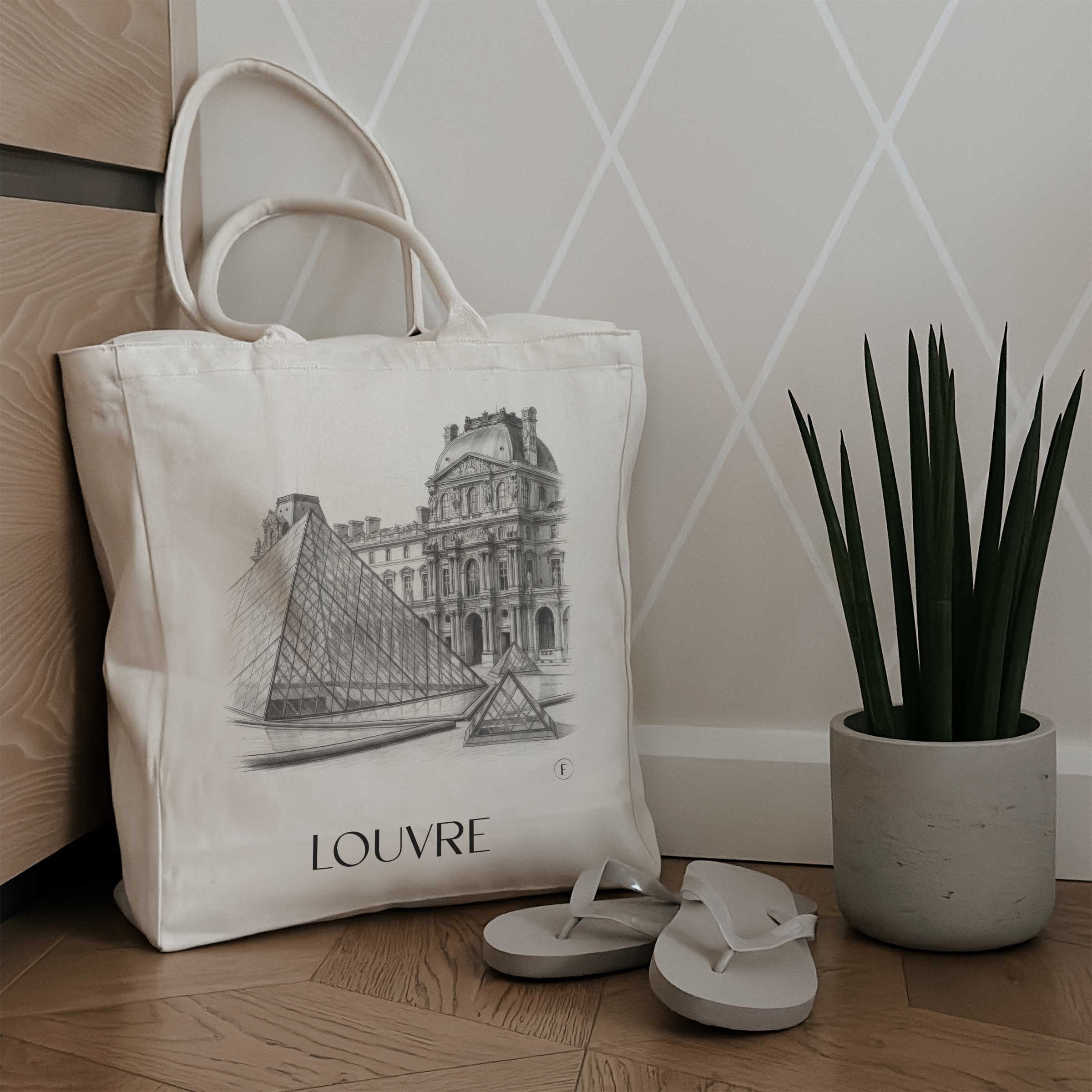 louvre-paris-frankreich-einkaufstasche-bleistift-zeichnung-drawing