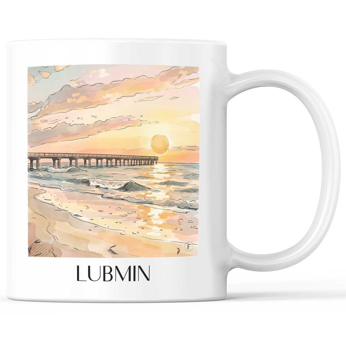 Lubmin Kaffeebecher - Mecklenburg-Vorpommern - Deutschland Becher - Kaffeetasse im Aquarell Stil - favplace