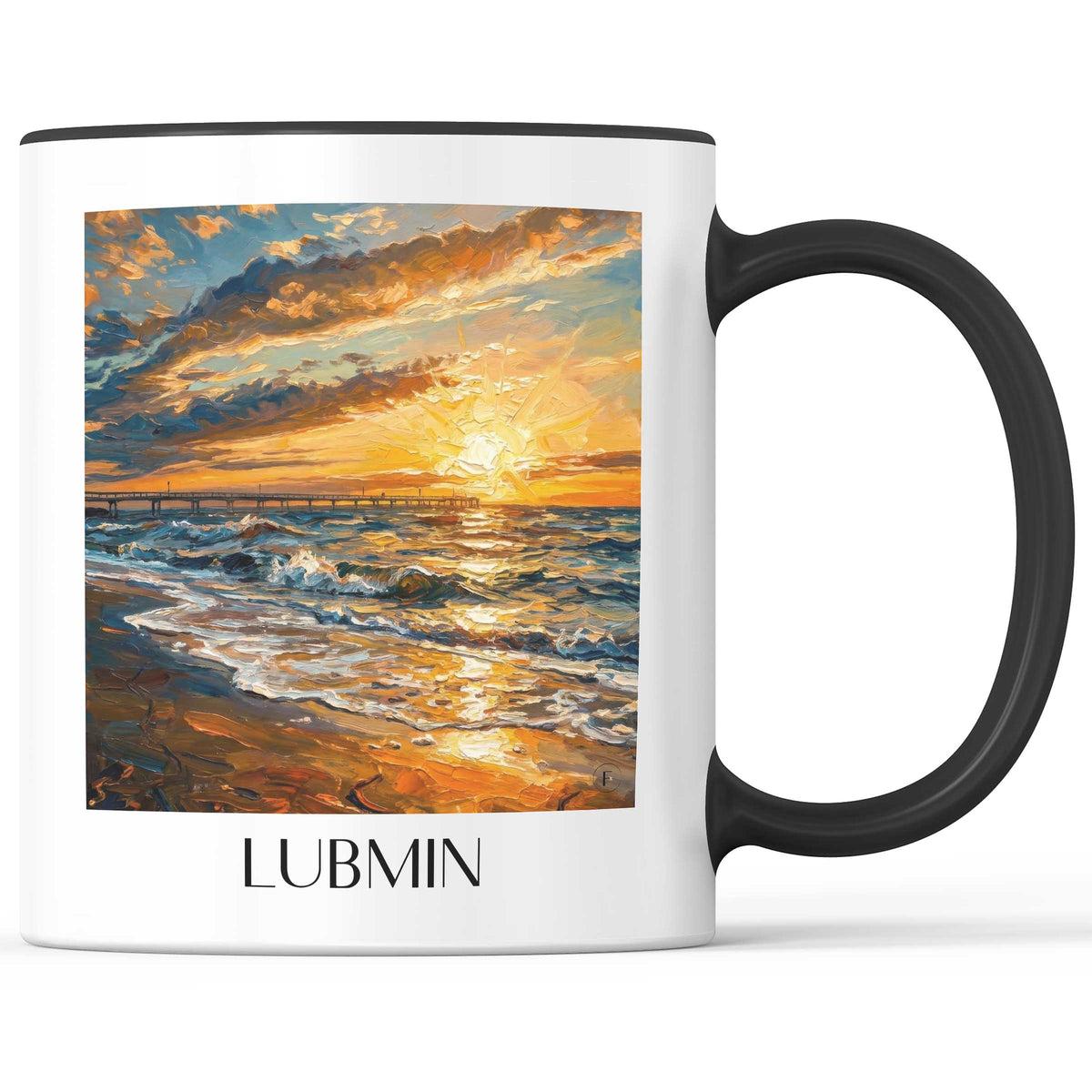 Lubmin Kaffeebecher - Mecklenburg-Vorpommern - Deutschland Becher - Kaffeetasse im Ölgemälde Stil - favplace