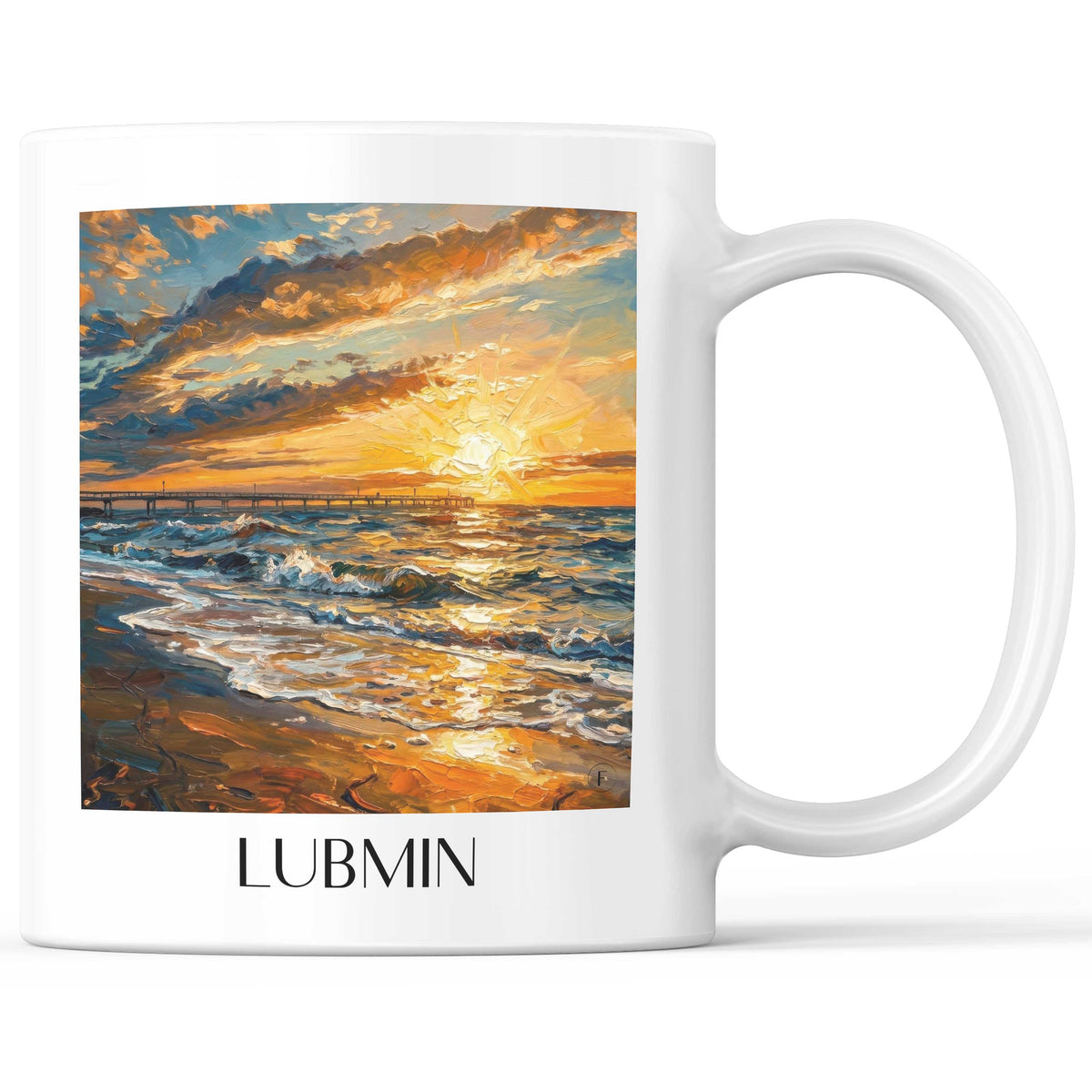 Lubmin Kaffeebecher - Mecklenburg-Vorpommern - Deutschland Becher - Kaffeetasse im Ölgemälde Stil - favplace