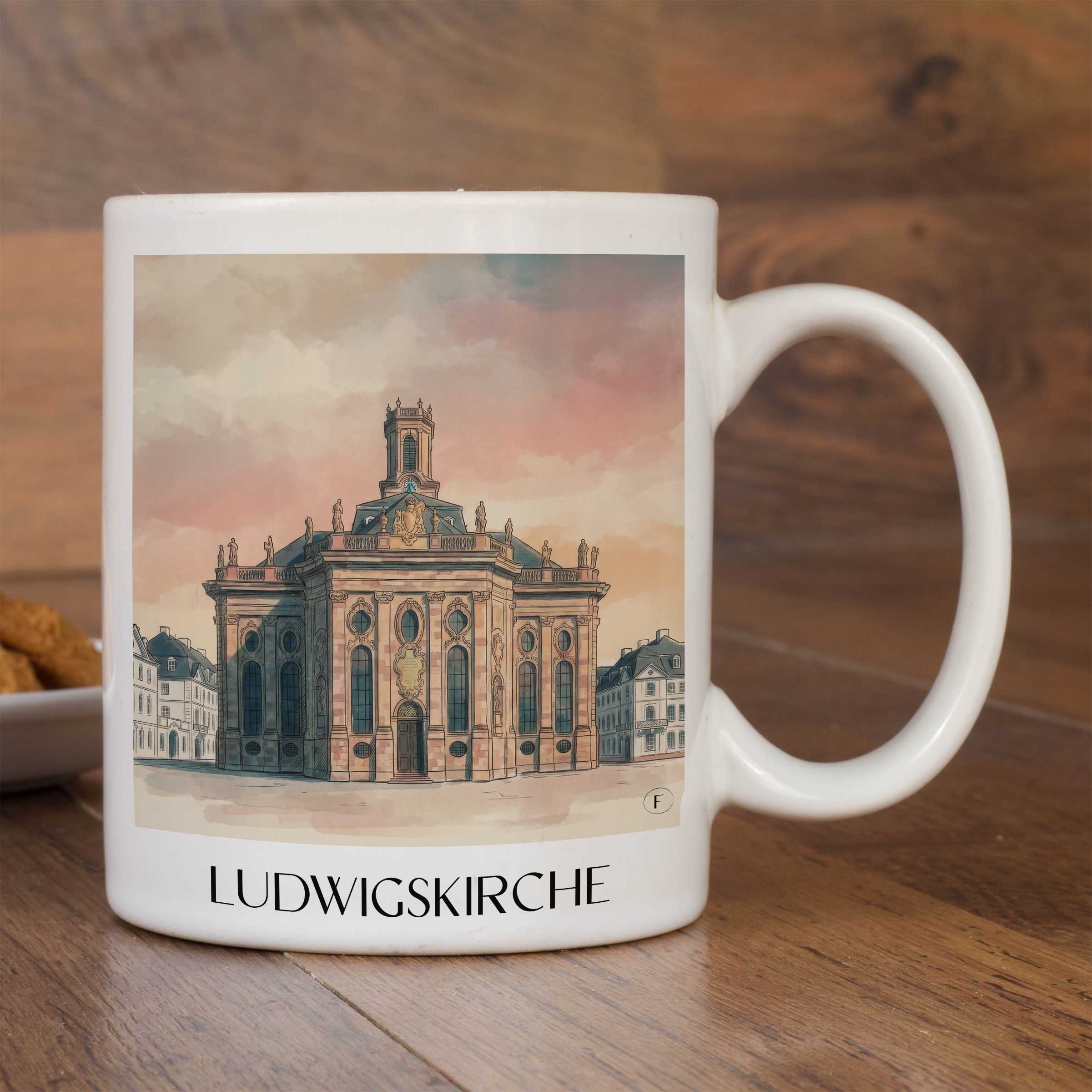 ludwigskirche-saarbrücken-deutschland-kaffeebecher-aquarell