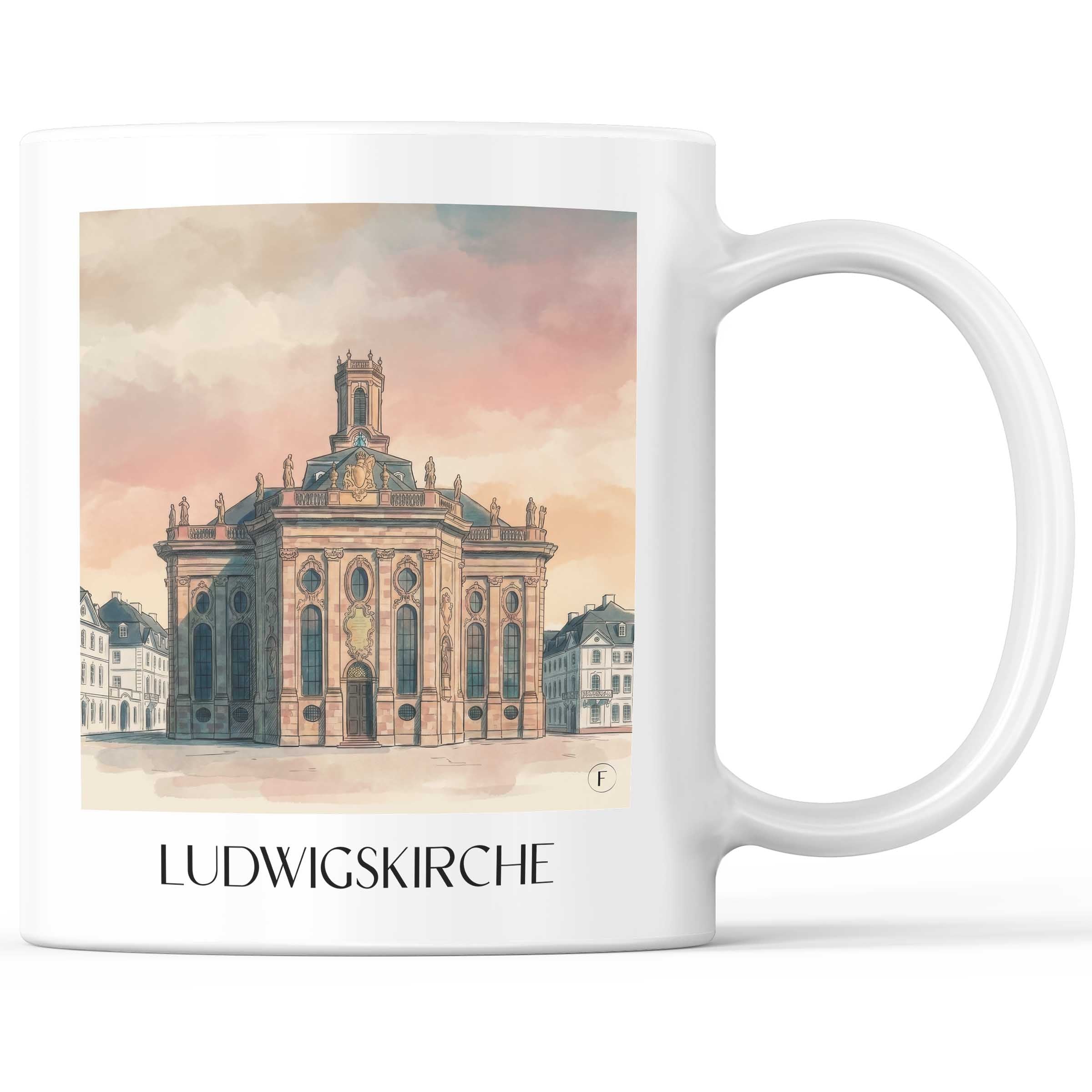 ludwigskirche-saarbrücken-deutschland-kaffeebecher-aquarell