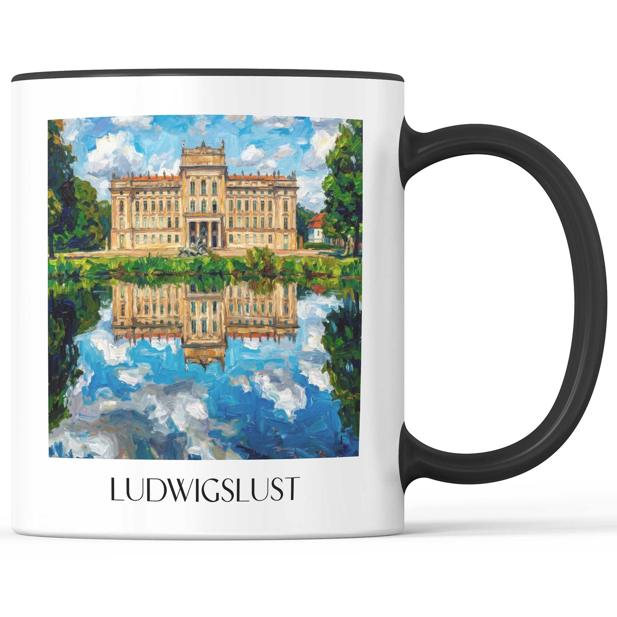 Ludwigslust Kaffeebecher - Mecklenburg-Vorpommern - Deutschland Becher - Kaffeetasse im Ölgemälde Stil - favplace